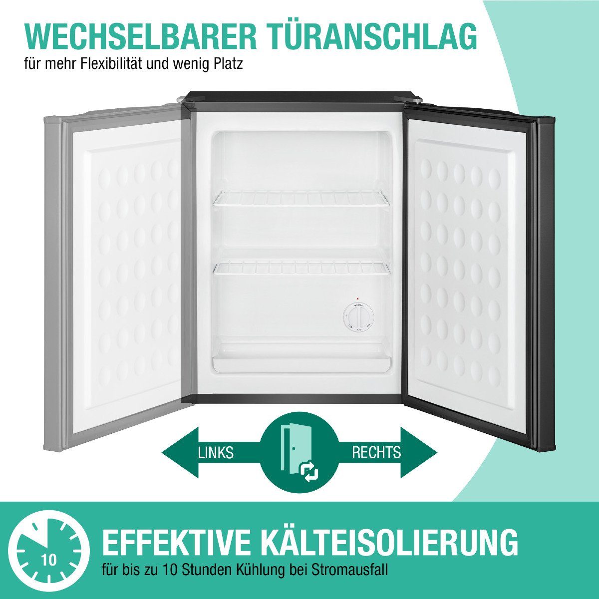 BOMANN Gefrierschrank GB 7236, 63.2 cm hoch, 47 cm breit, Gefrierschrank klein mit 42L Nutzinhalt & wechselbarem Türanschlag