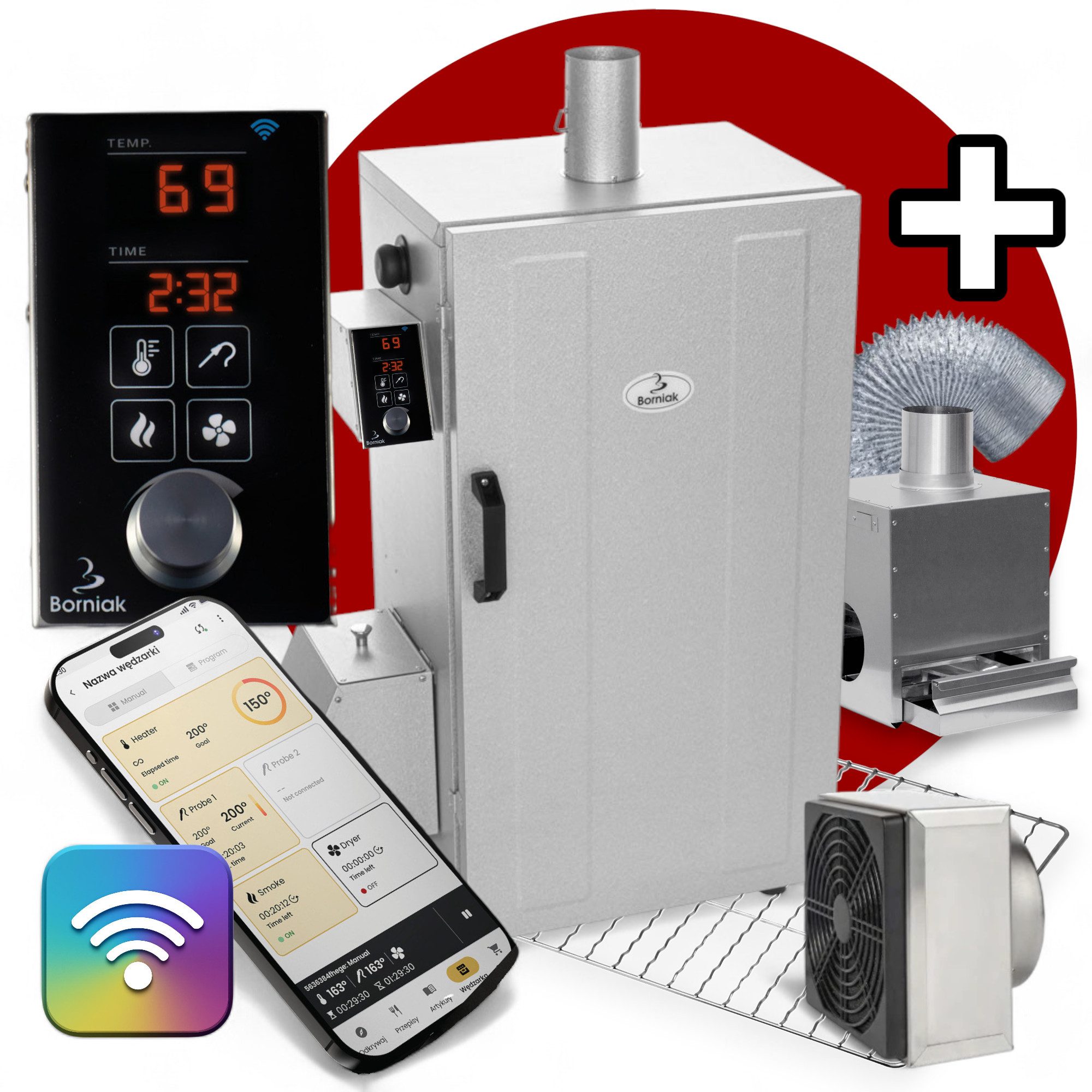 Borniak Räucherofen BBDSW 70 Sparset, 1115 W, Räucherofen