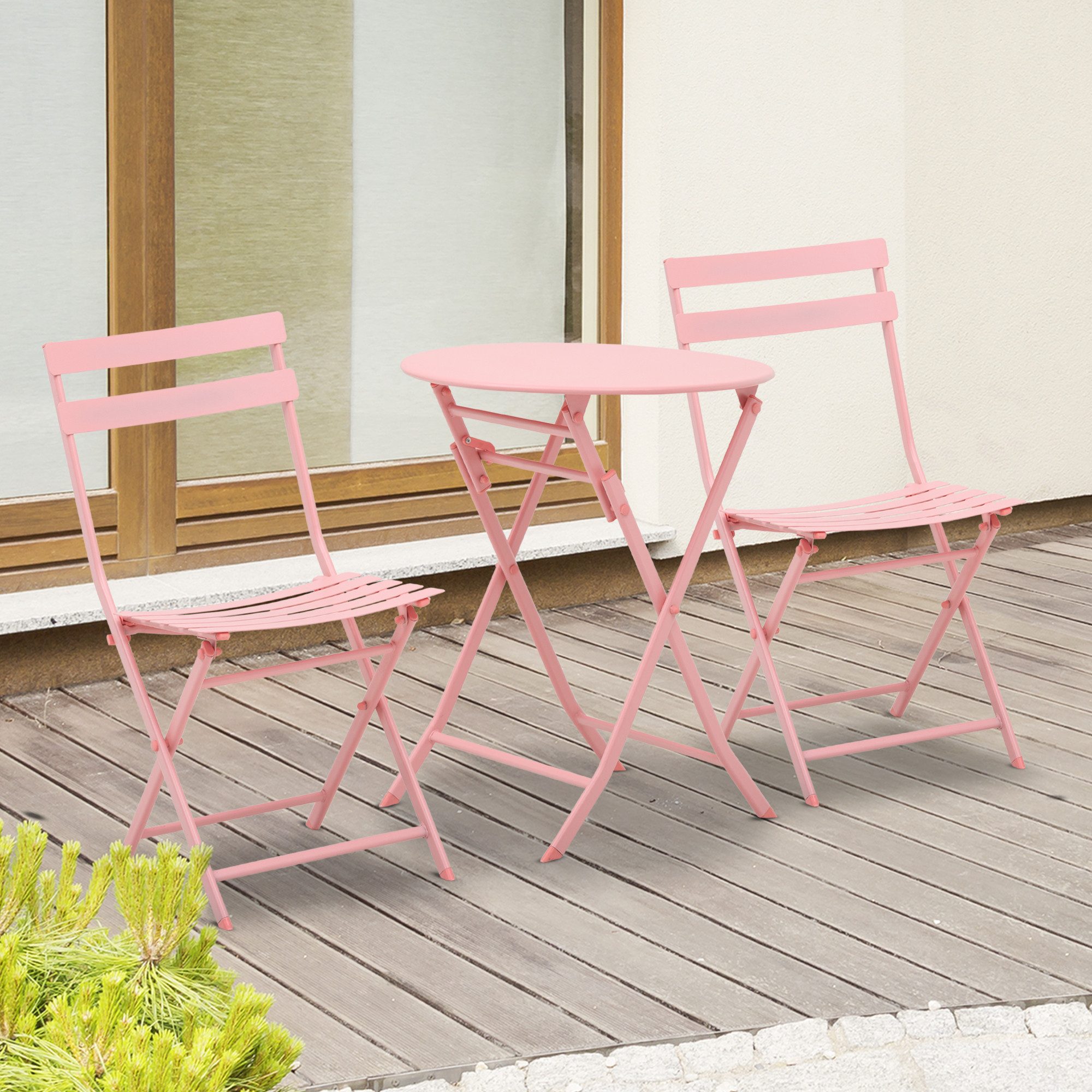 Outsunny Balkonset Gartenset Bistrotisch mit 2 günstig online kaufen