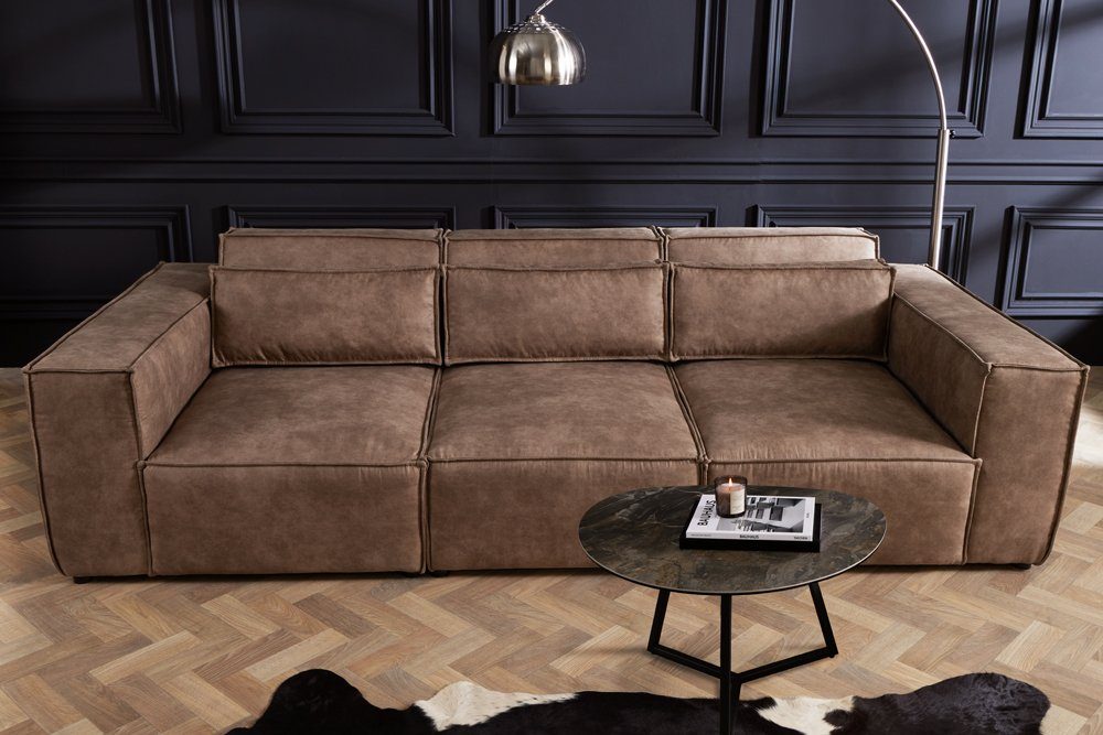 Modern · Design inkl. Microfaser · 1 Teile, antik Einzelartikel Kissen taupe, NOVA 3-Sitzer BOSSA 255cm · Wohnzimmer riess-ambiente