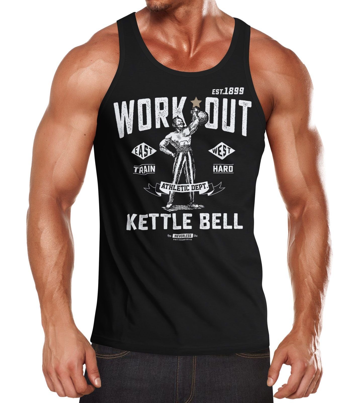 Neverless Tanktop Herren Tank-Top Kettle-Bell Muskelshirt Gym Muscle Shirt Fitness mit Print
