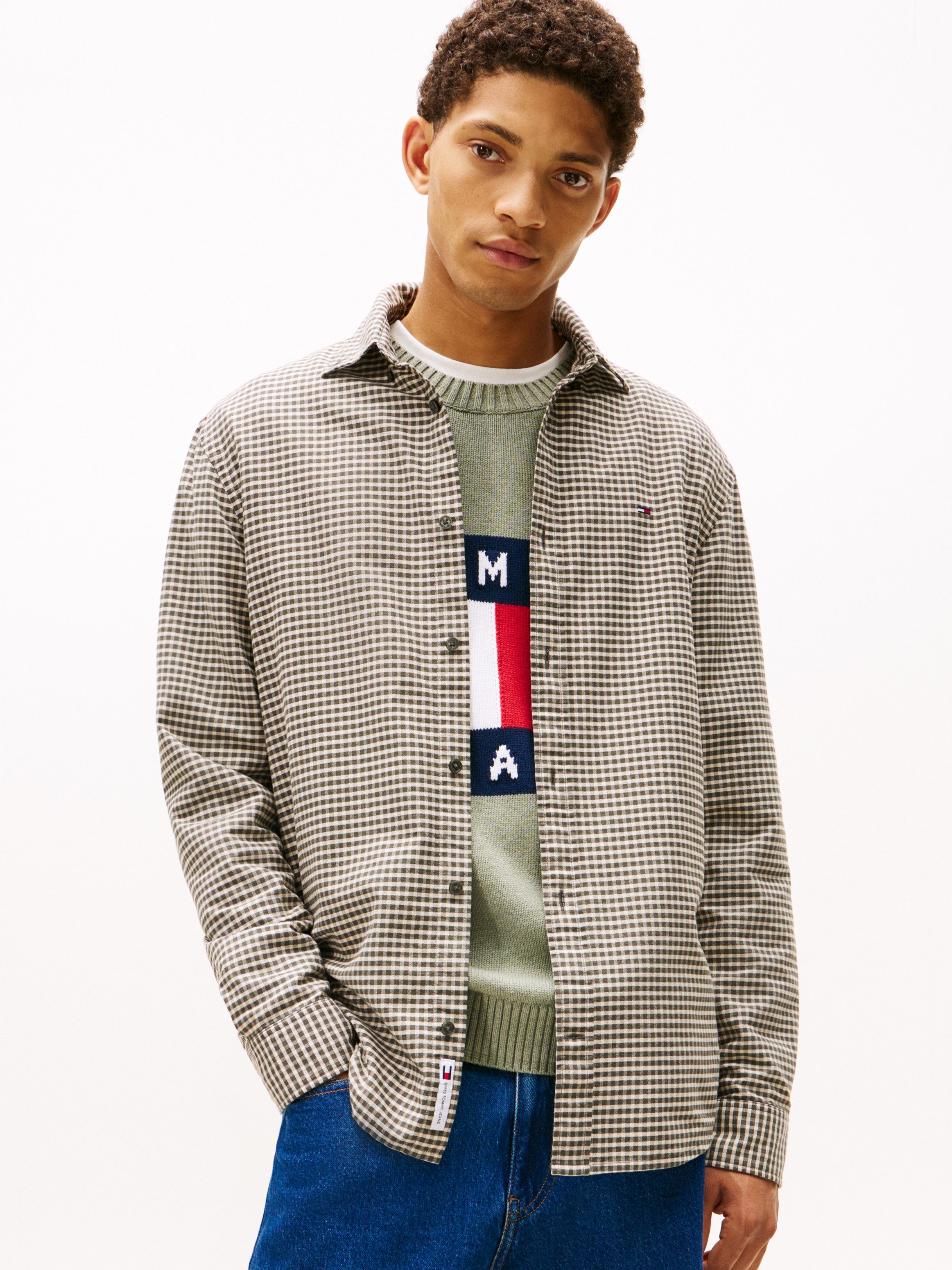 Tommy Jeans Langarmhemd TJM OXFORD CHECK regular fit, Karohemd, Button-down günstig online kaufen