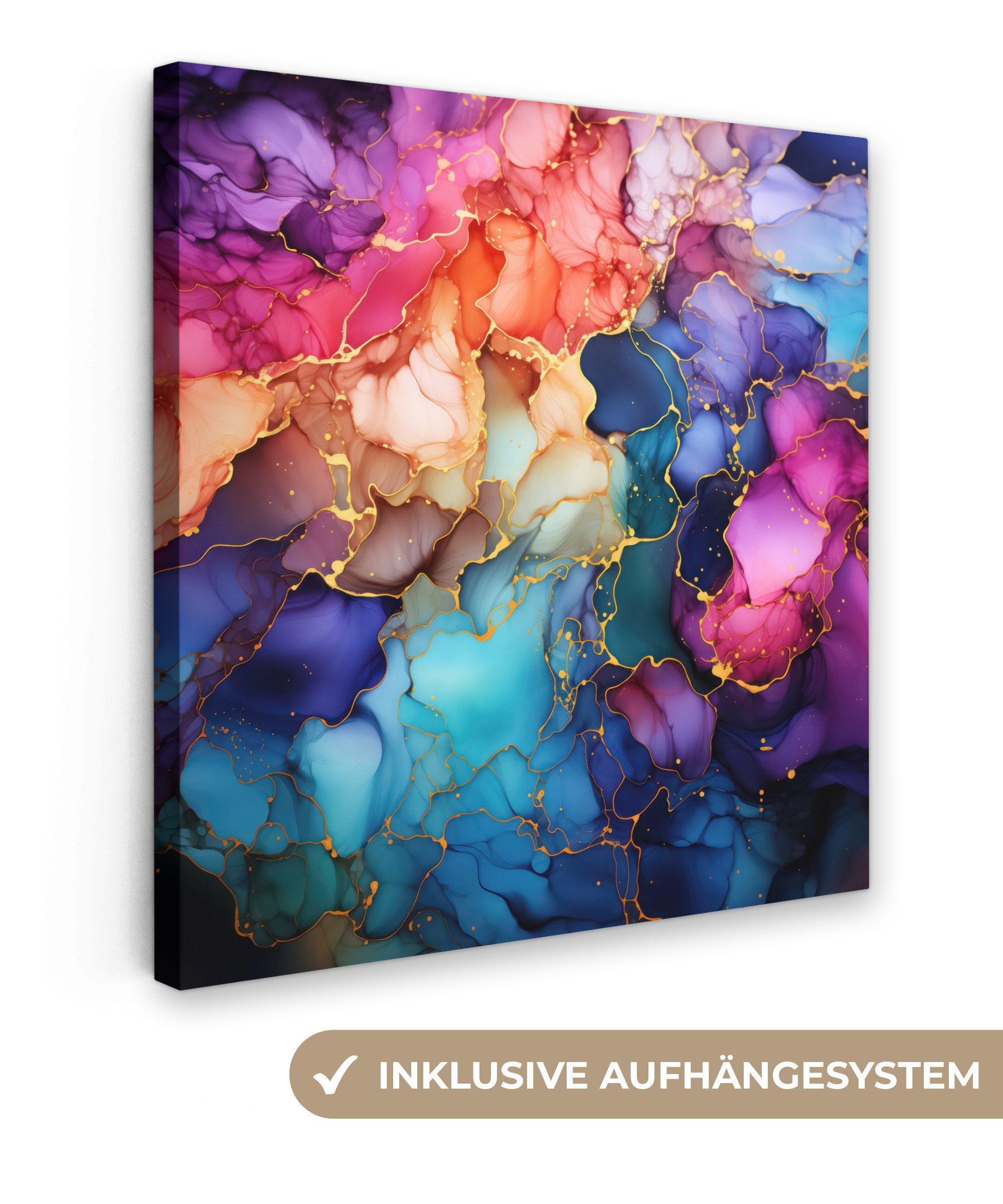OneMillionCanvasses® Leinwandbild Marmor - Bunt - günstig online kaufen