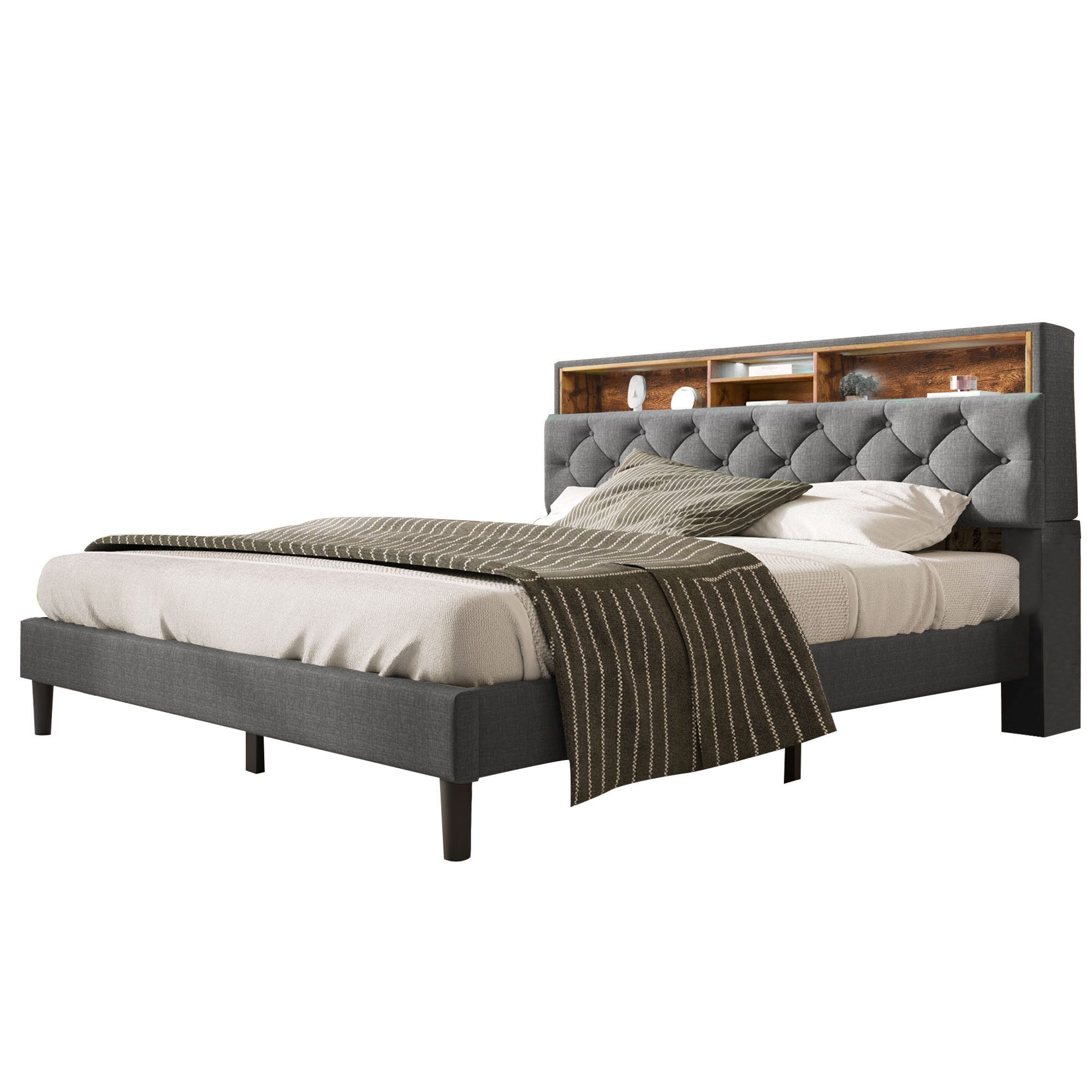 Ulife Polsterbett Doppelbett mit LED-Beleuchtung (Packung, günstig online kaufen