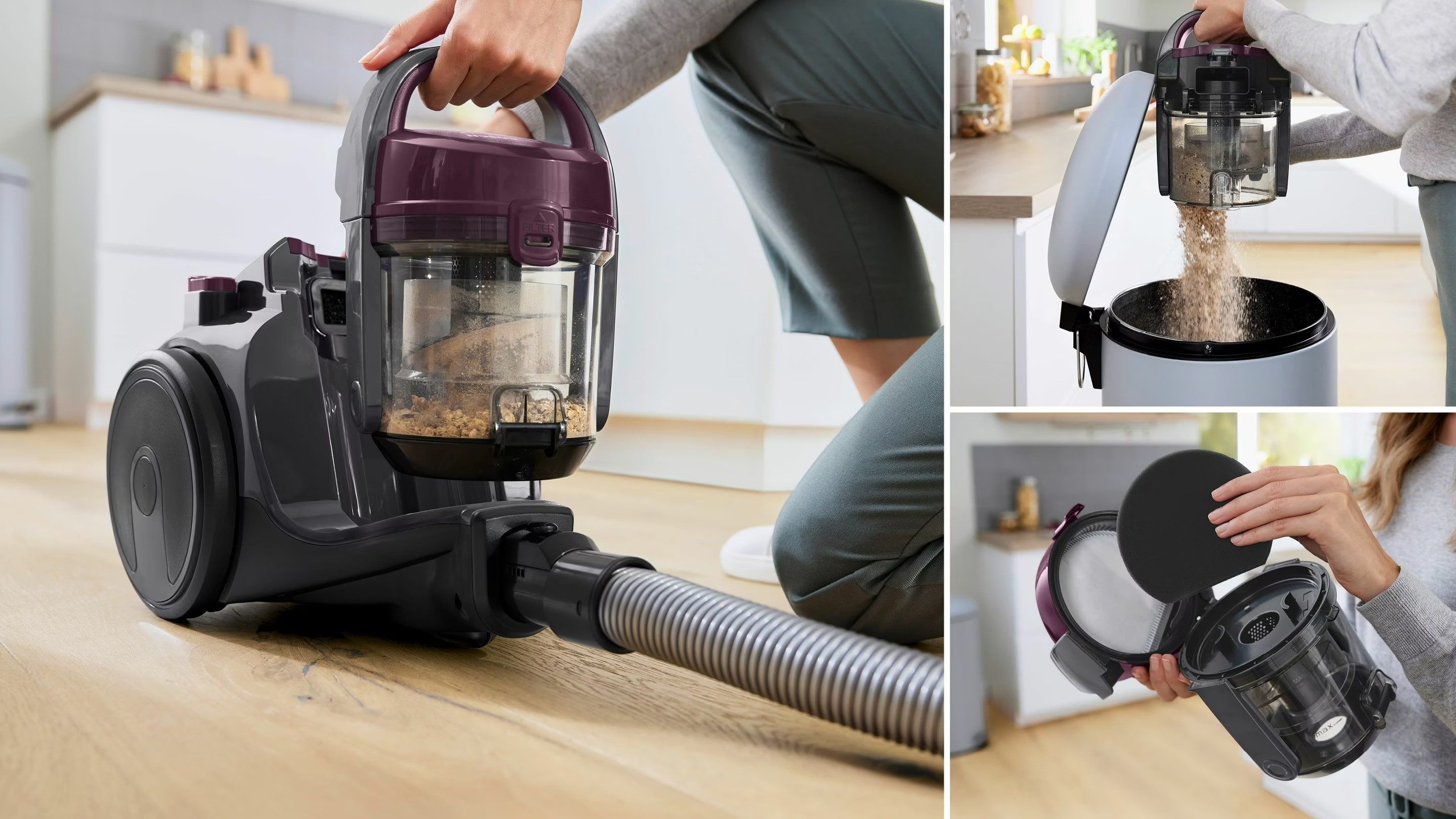 BOSCH Bodenstaubsauger Cleann'n Allergy BGC05AAA1 Staubsauger für Hartboden & Teppich, 700 W, beutellos