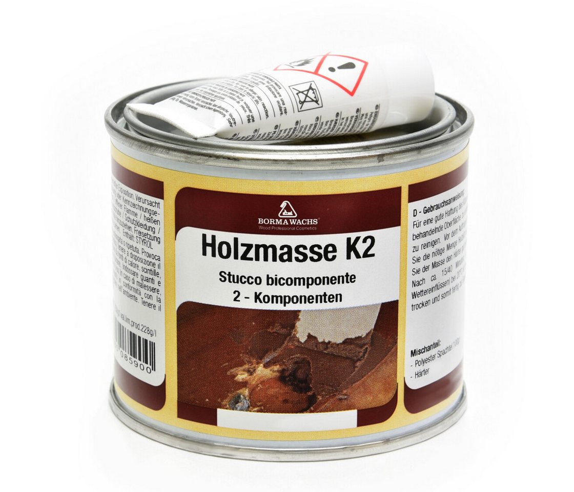 Thumbnail - BORMA Spachtelmasse 2K Holzkitt, Schnelltrockned, 2K Holzmasse mit Härter