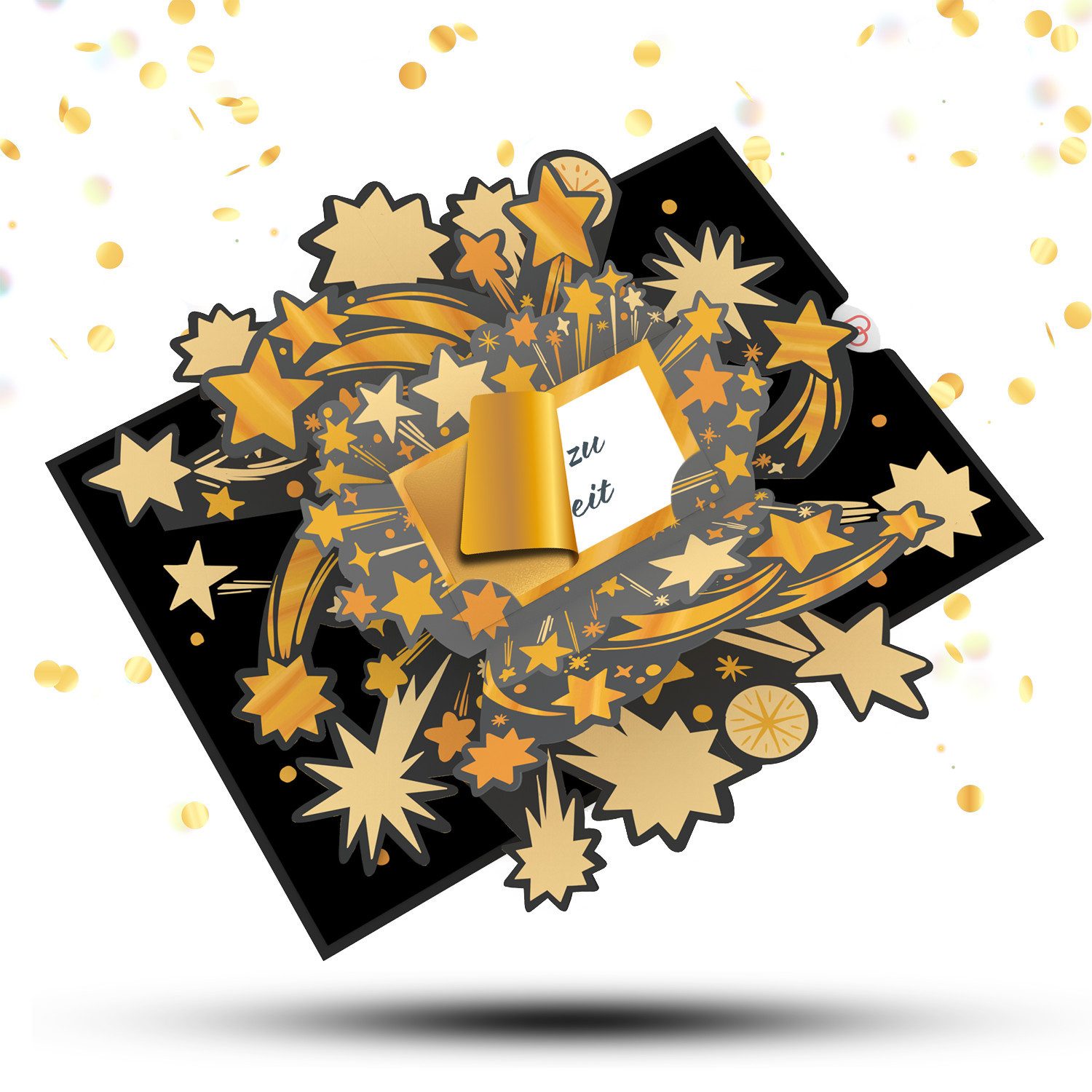papercrush Geschenkkarte Goldenes Ticket Pop-Up Karte, Mit Rubbelsticker, Verschenkfertig, Handgemacht