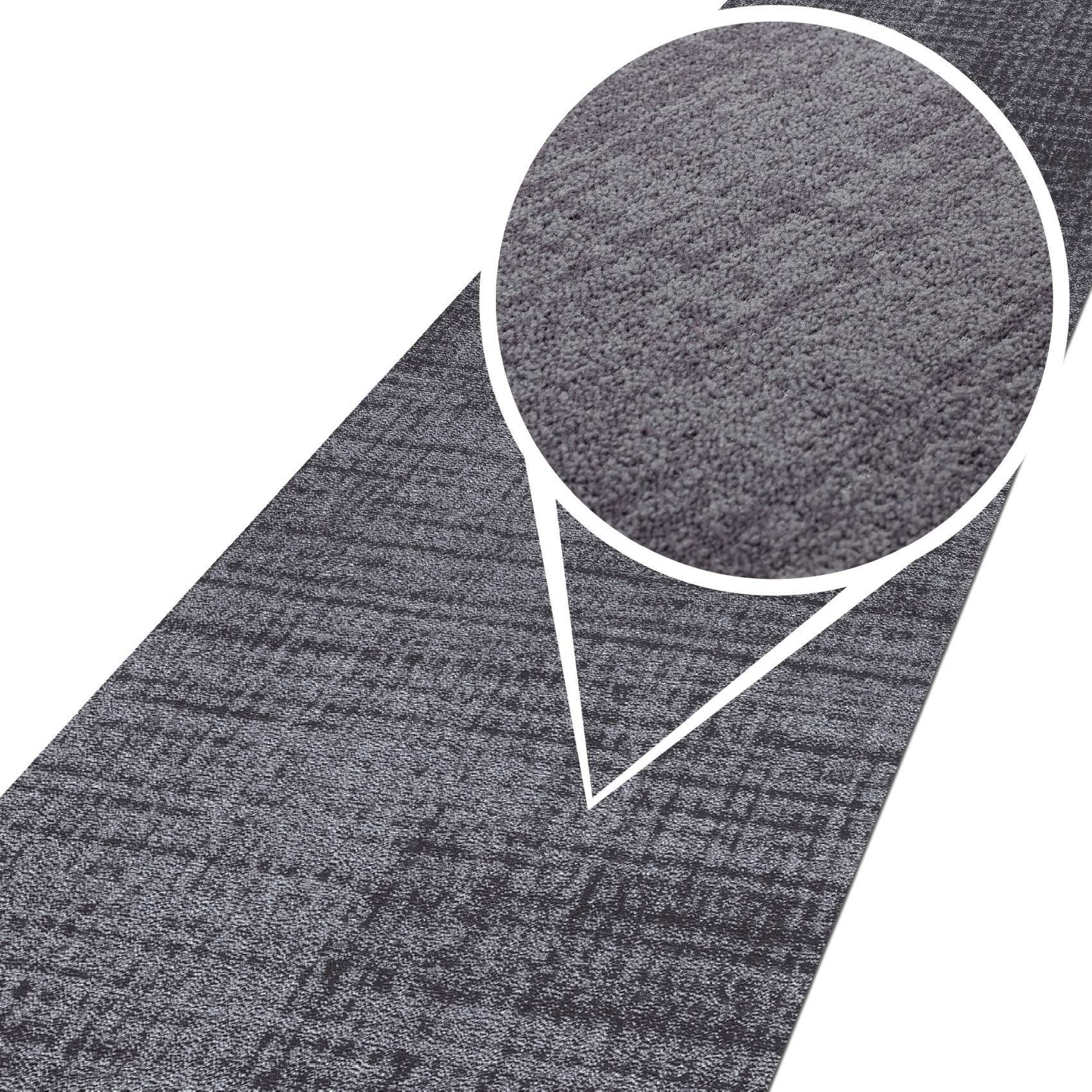 Küchenläufer Teppichläufer Küchenläufer Läufer Textil ANTON Premium Modern Robust, ANRO, Rechteckig, Höhe: 3 mm, Textil Grau