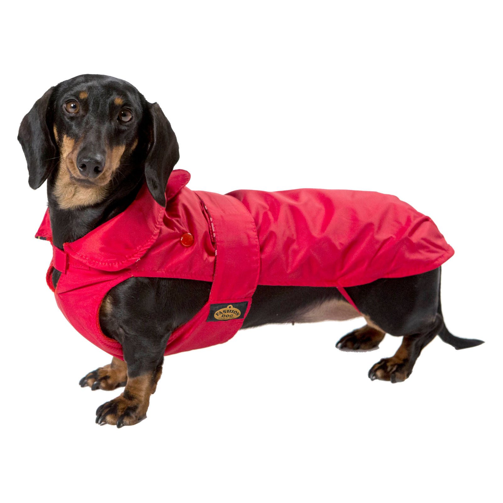Fashion Dog Hundemantel Hundemantel speziell für Dackel, Rot, 36 cm