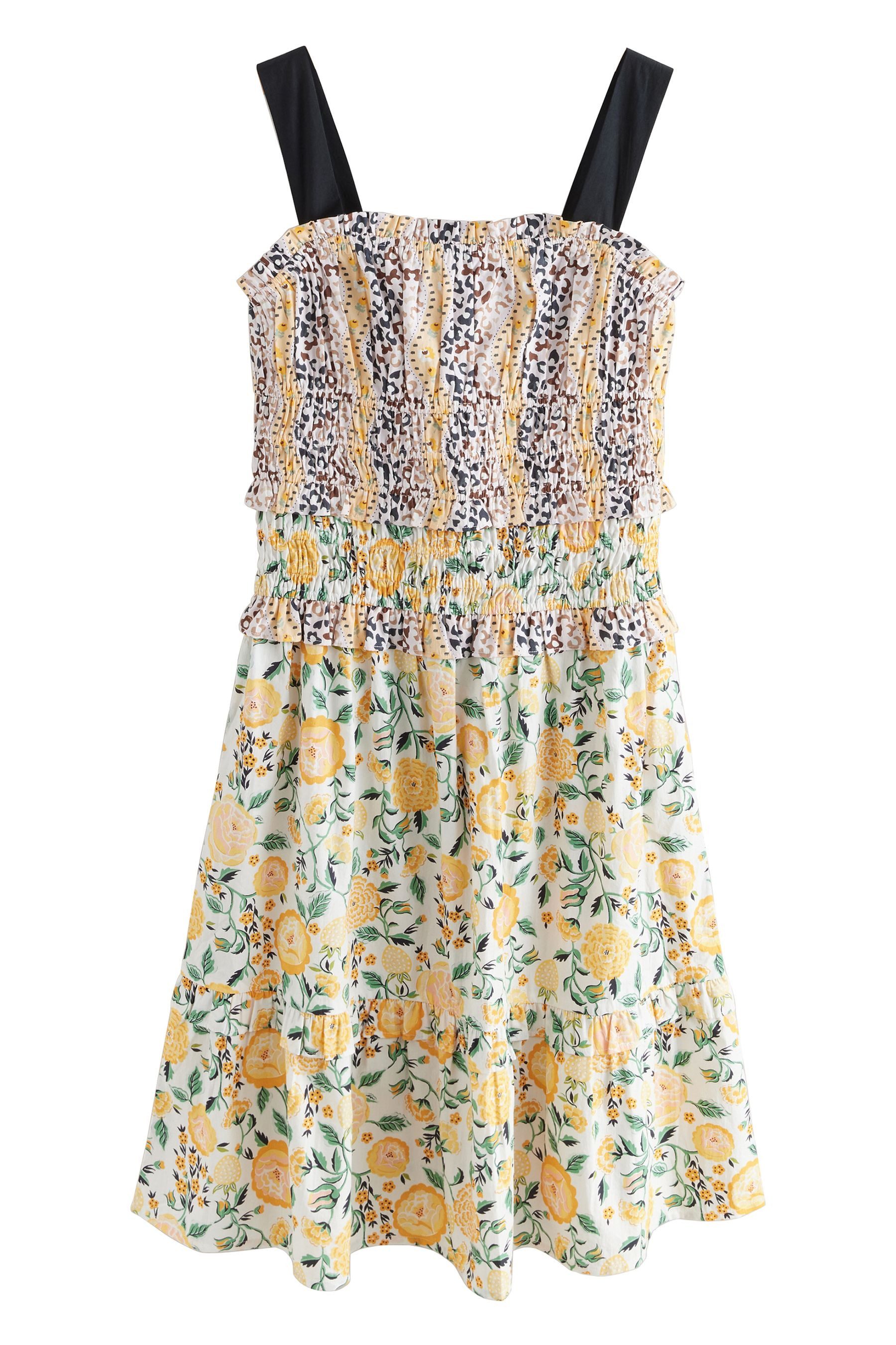 Cath Kidston Midikleid Cath Kidston gerüschtes Midikleid aus Baumwolle (1-tlg)