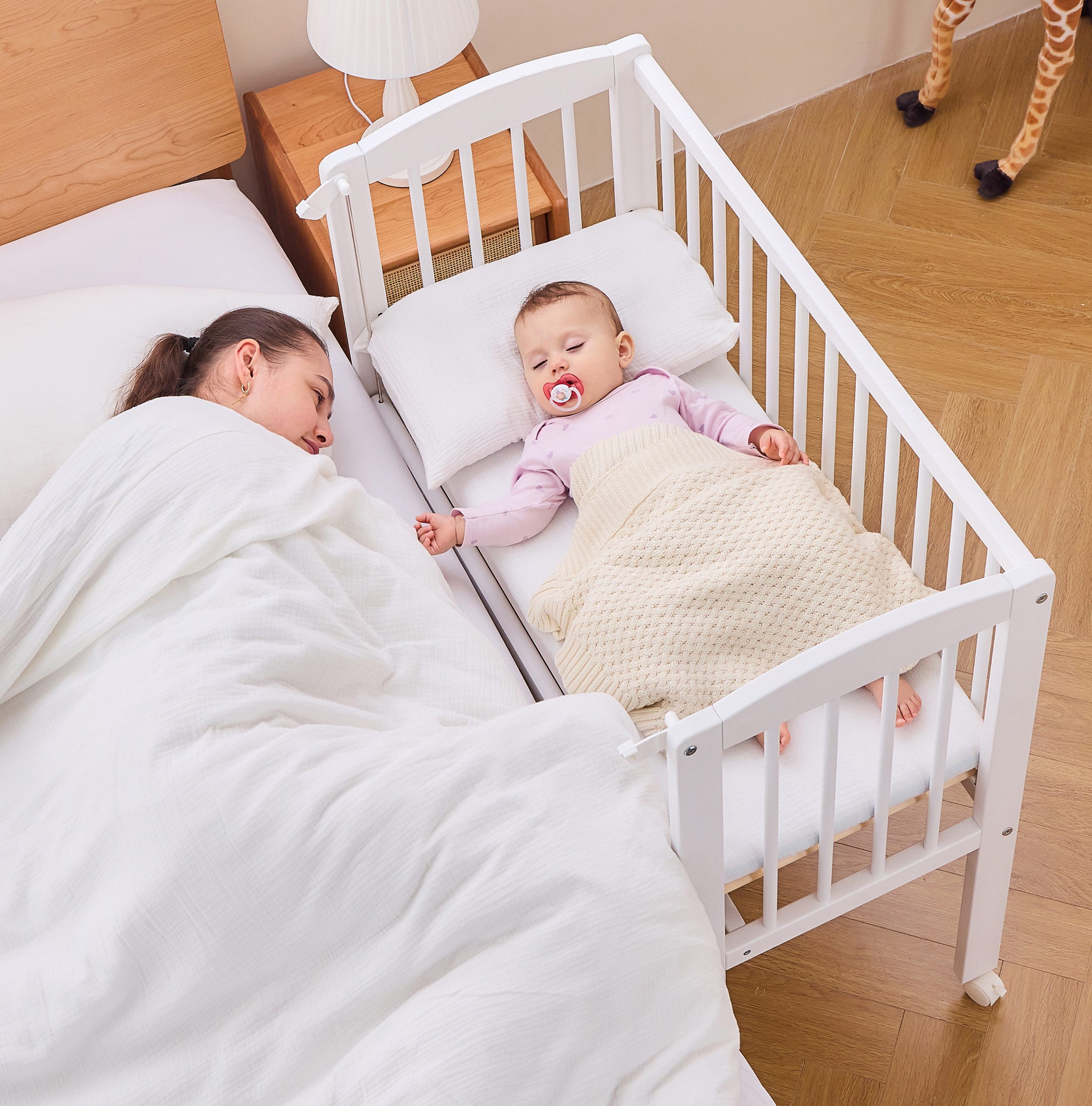 Beistellbett 90x40 LEROY 2 in1 Baby Bett ab Geburt mit Matratze