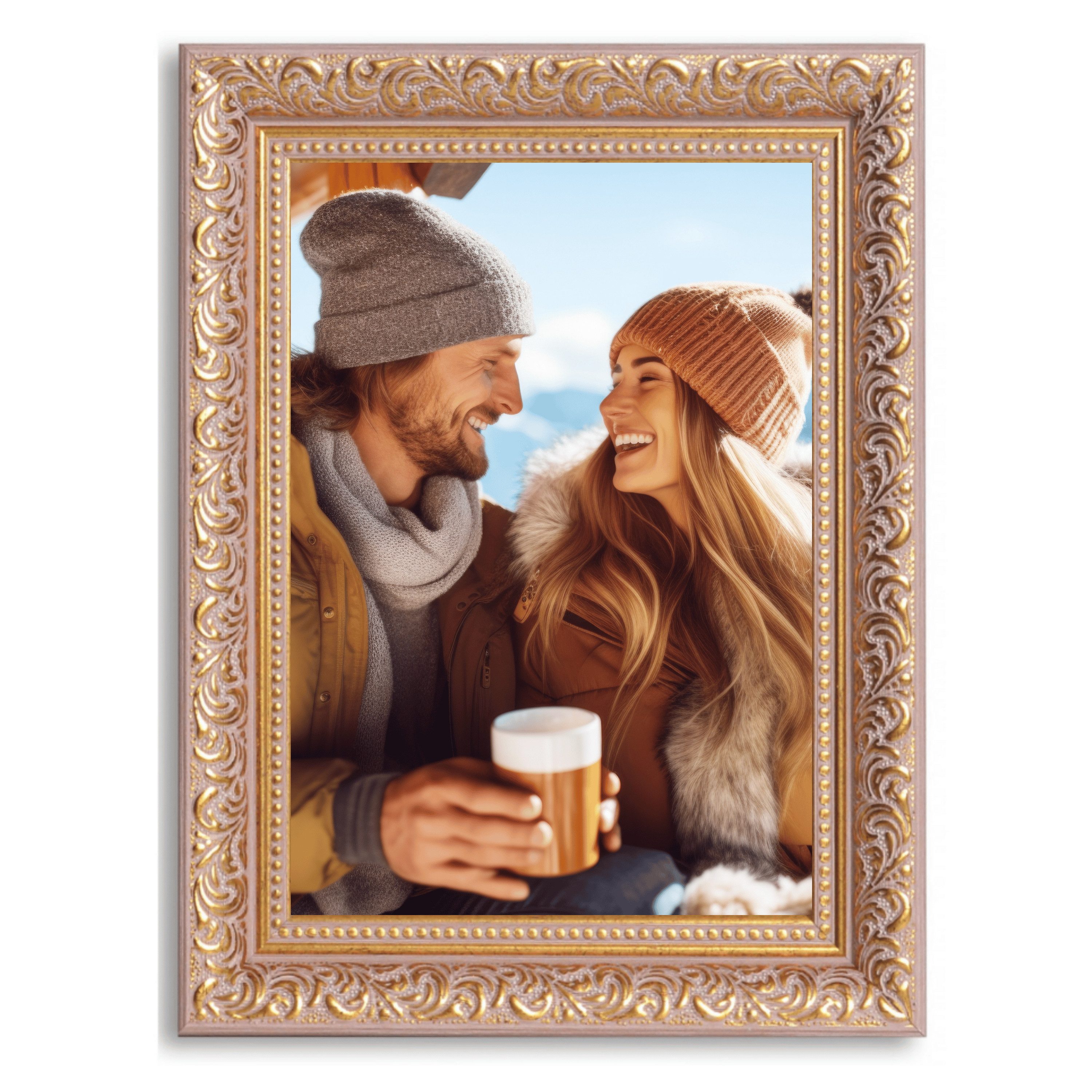 Victor (Zenith) Bilderrahmen Rubens, Bilderrahmen 10x15 cm Rose Gold, Bilderrahmen A6 Barock, Antik