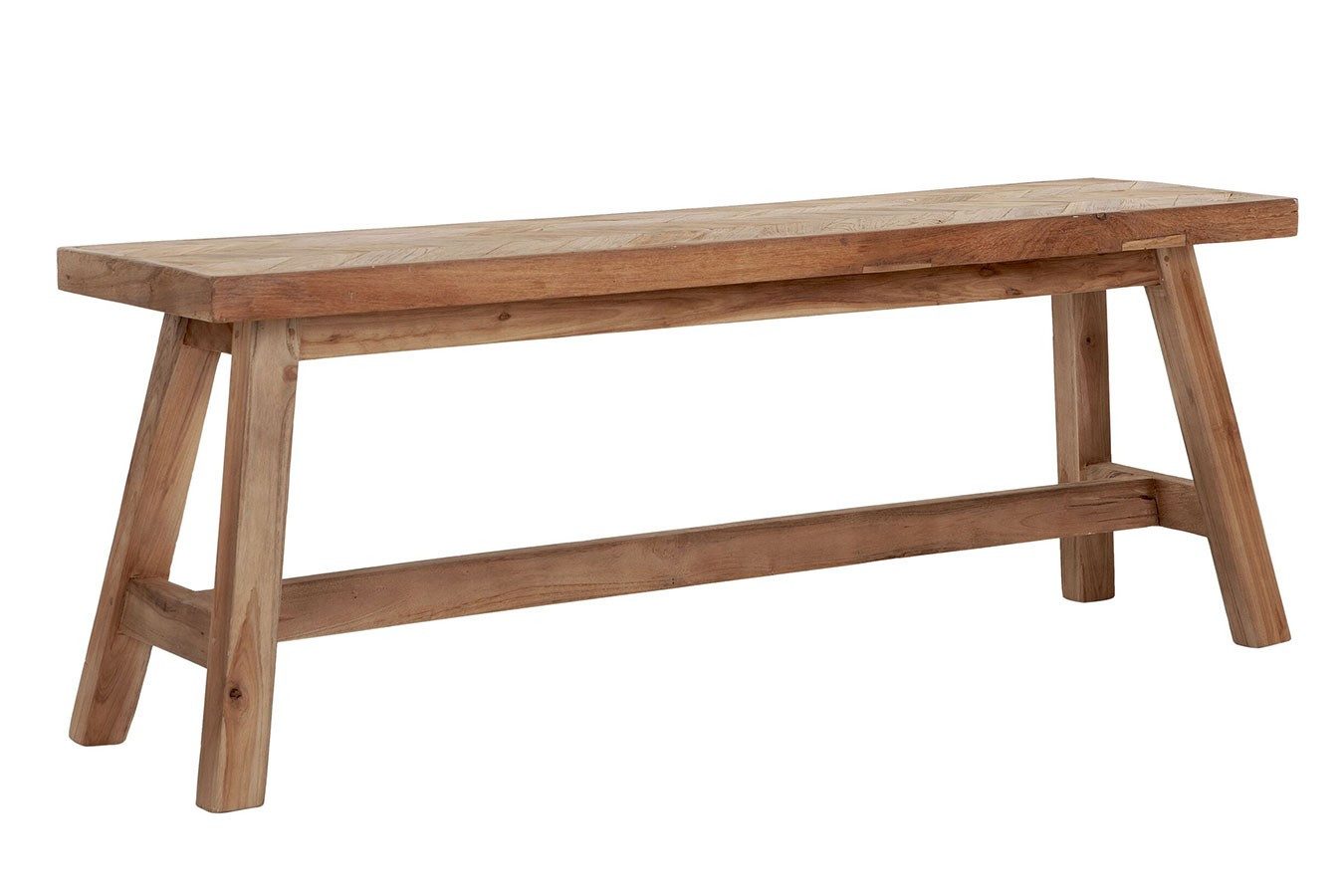 DTP Beistellschrank Sitzbank Herringbone recycletes Teakholz B 120 cm