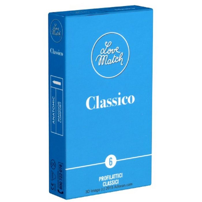 Love Match Kondome Classico Packung mit 6 St. klassische Kondome in Rundfolien