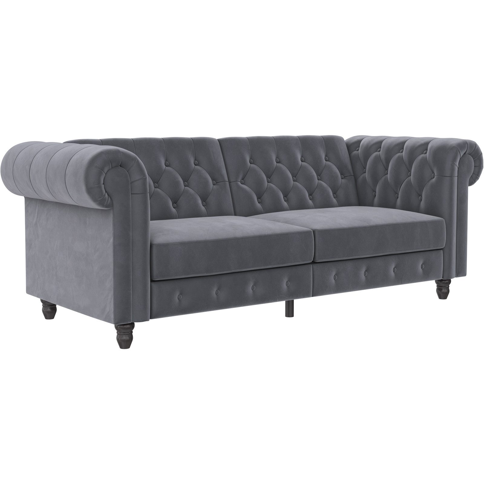 freiraum Schlafsofa Firenze, in Grau, Samt - 236x83x87cm (BxHxT)
