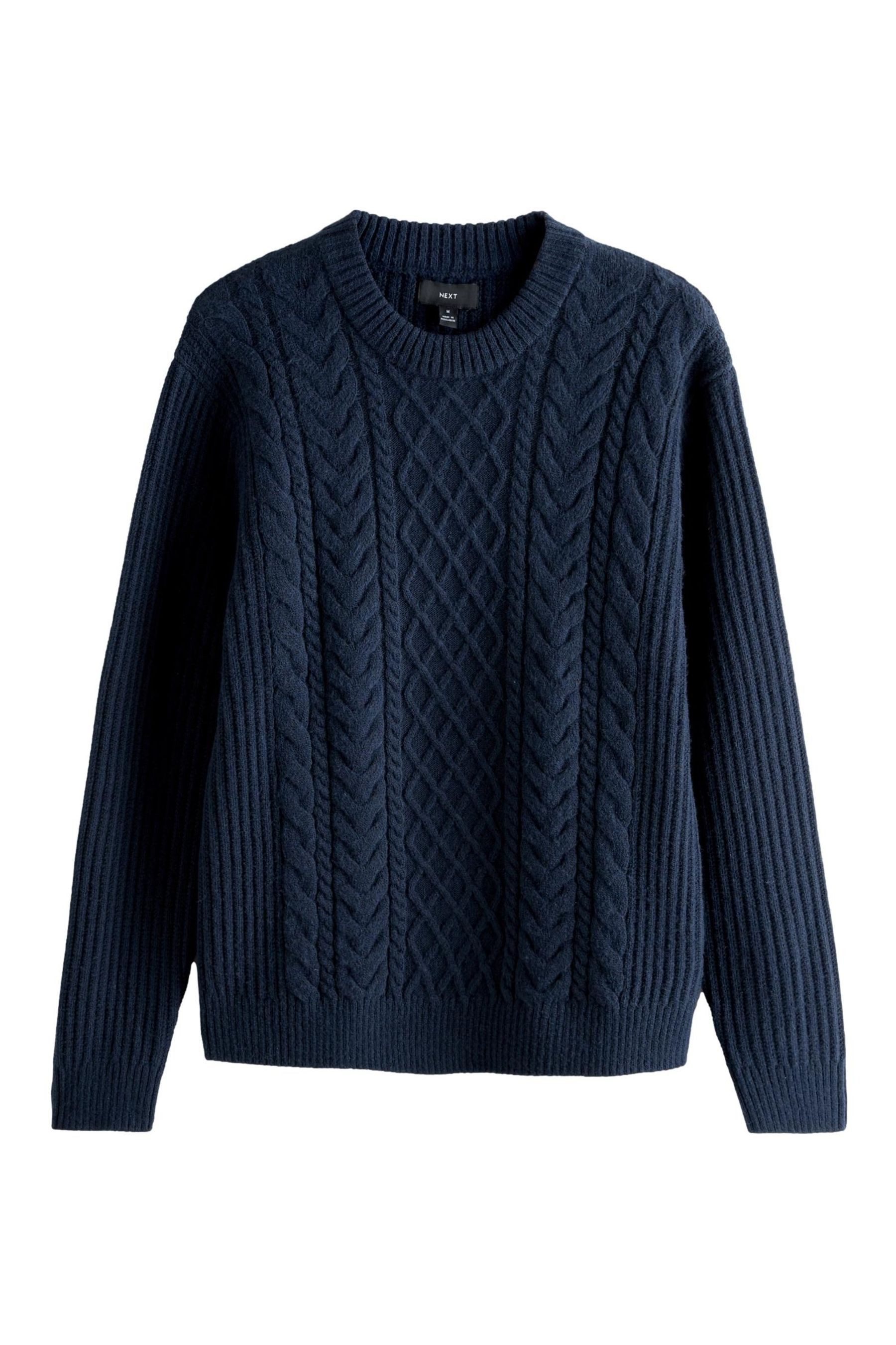 Next Rundhalspullover Regular Fit Aran-Strickpullover mit Wollanteil (1-tlg)