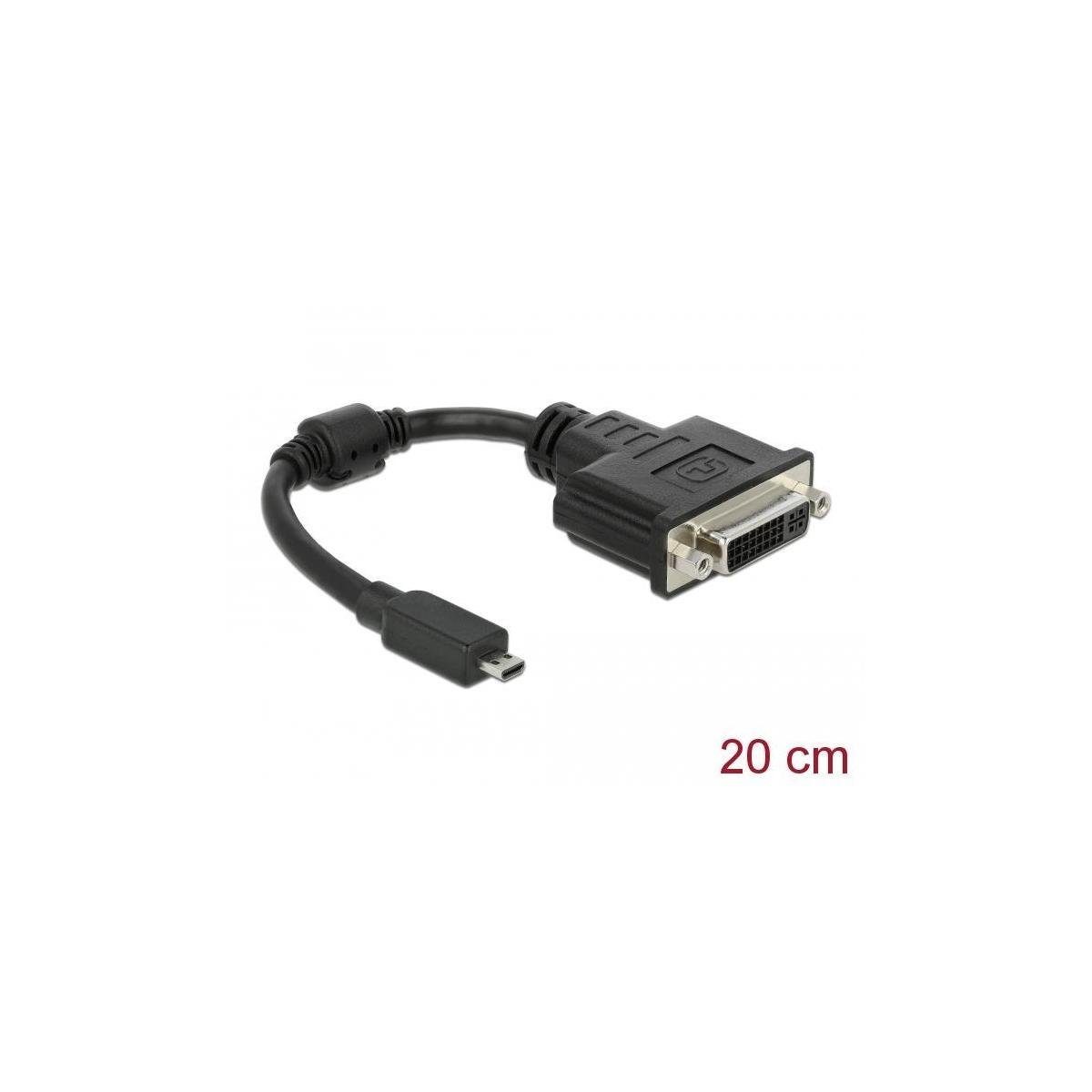 Delock Adapter HDMI Micro-D Stecker > DVI 24+5 Buchse 20 cm Computer-Kabel, HDMI micro D, HDMI (20,00 cm)