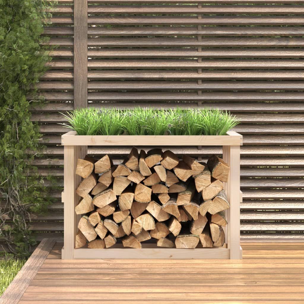 Kaminholzregal BxTxH:108x52x74 vidaXL Massivholz Outdoor-Kaminholzregal 108x52x74 Holzlagerplatz cm Natur cm Kiefer F,