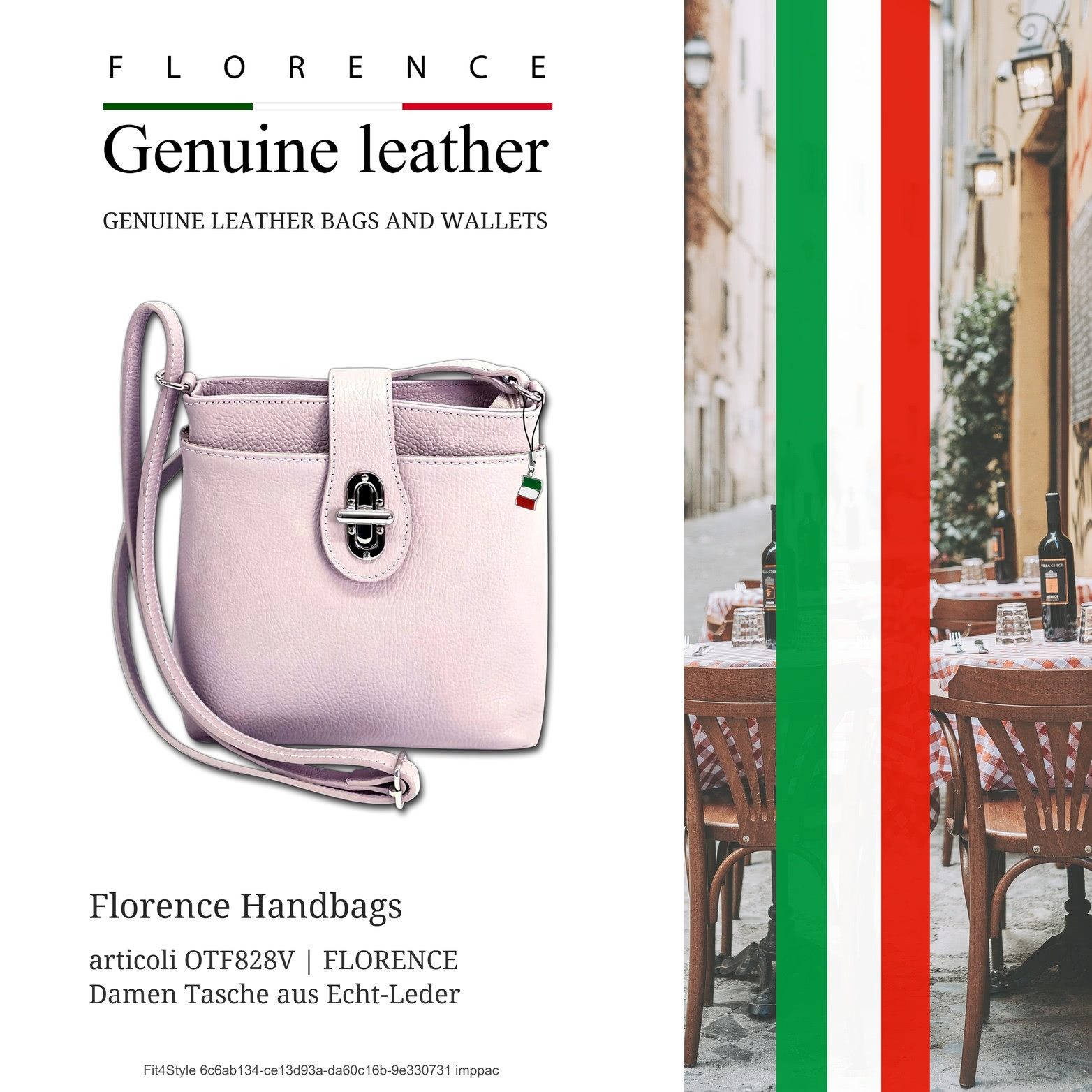 FLORENCE Umhängetasche Florence Umhängetasche Damen Tasche (Umhängetasche, Umhängetasche), Damen Tasche Echtes Leder lila, Made-In Italy