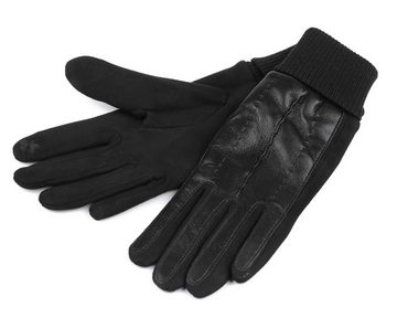 Diademita Baumwollhandschuhe Handschuhe für Herren und Damen mit Öko-Leder verziert mit Touch und