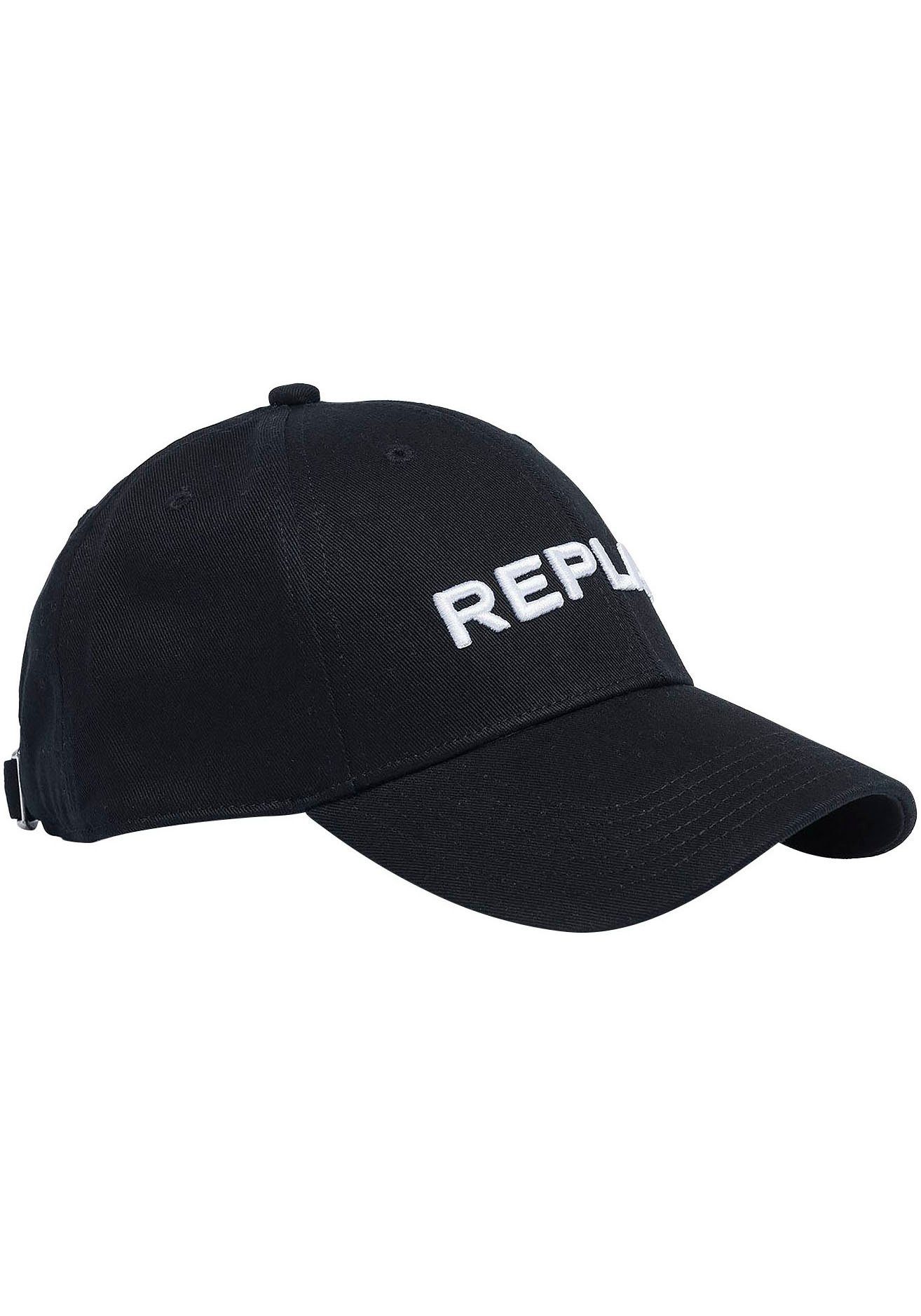 NATURALE Replay black mit Cap Baseball Logo-Stickerei COMPONENTE
