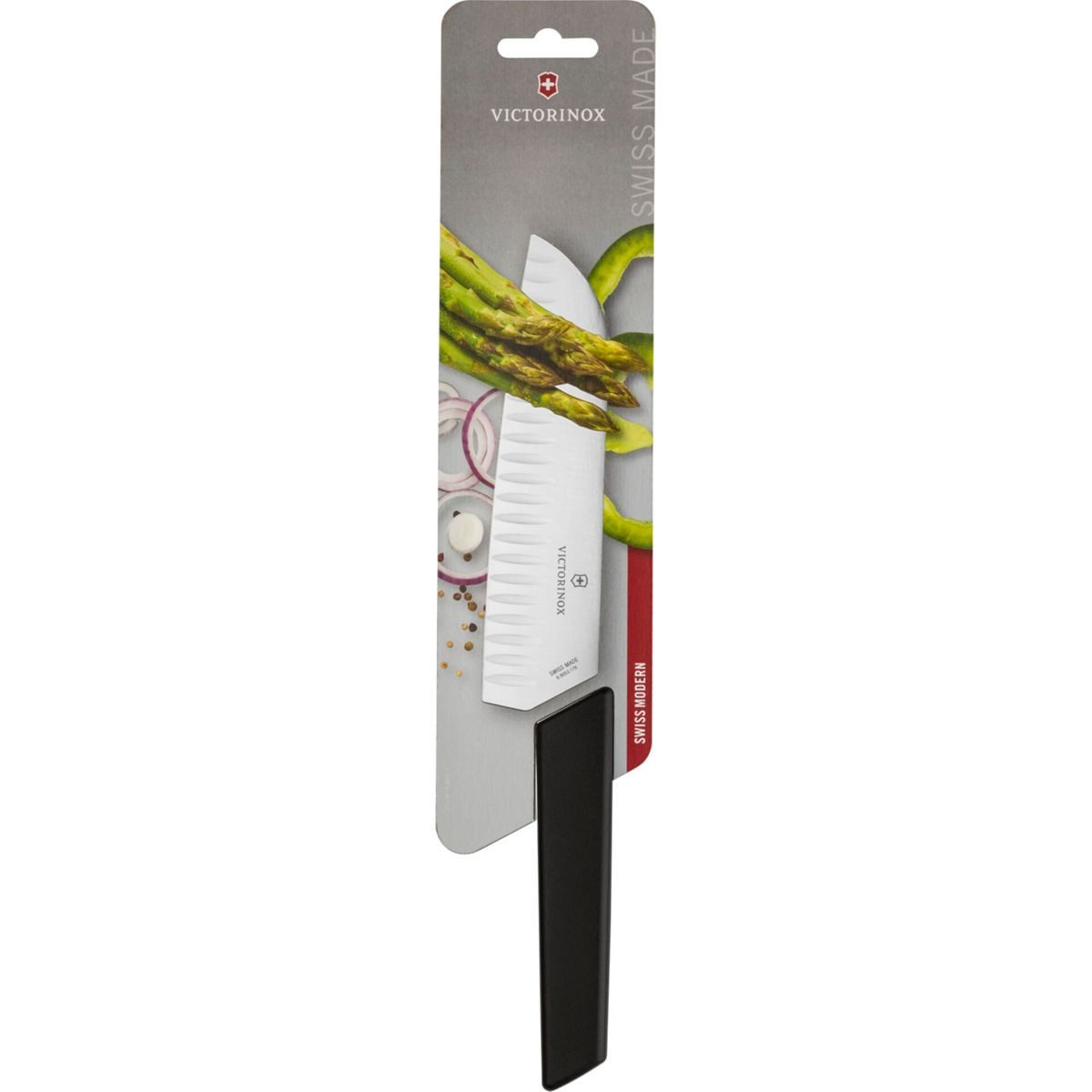 Victorinox Zubereitungsmesser Swiss Modern Santoku Schwarz 17 cm