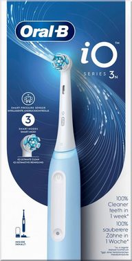 Oral-B Elektrische Zahnbürste iO Series 3 Ice Blue, Aufsteckbürsten: 1 St., 3 Smart Modi, Intelligente Andruckkontrolle, iO Ultimative Technologie