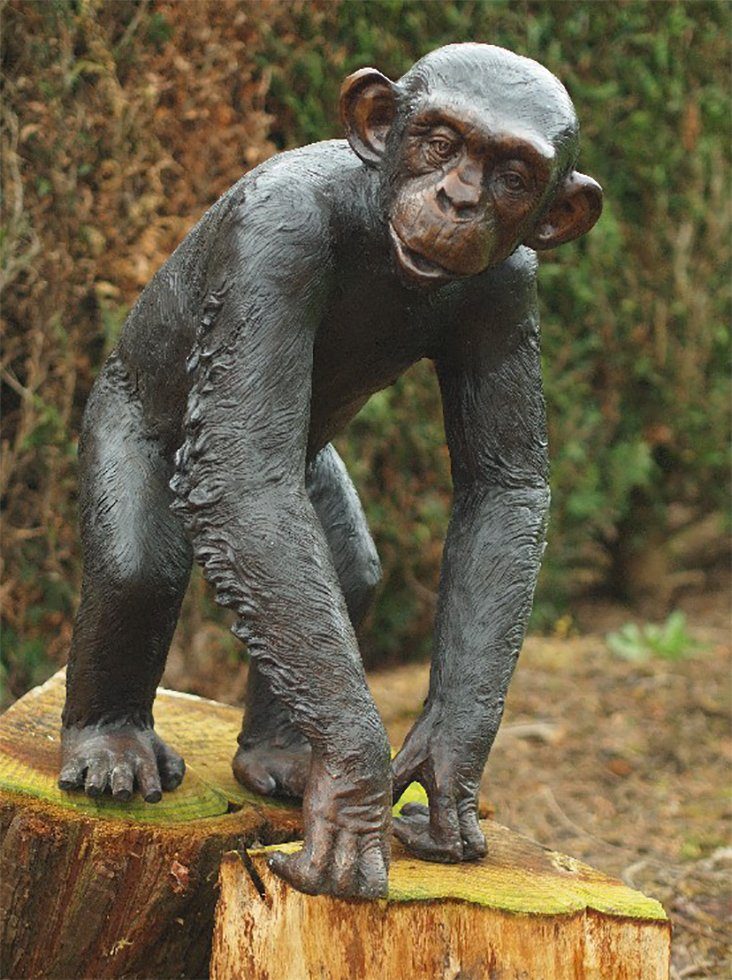 IDYL Gartenfigur IDYL Bronze-Skulptur Schimpanse, Bronze