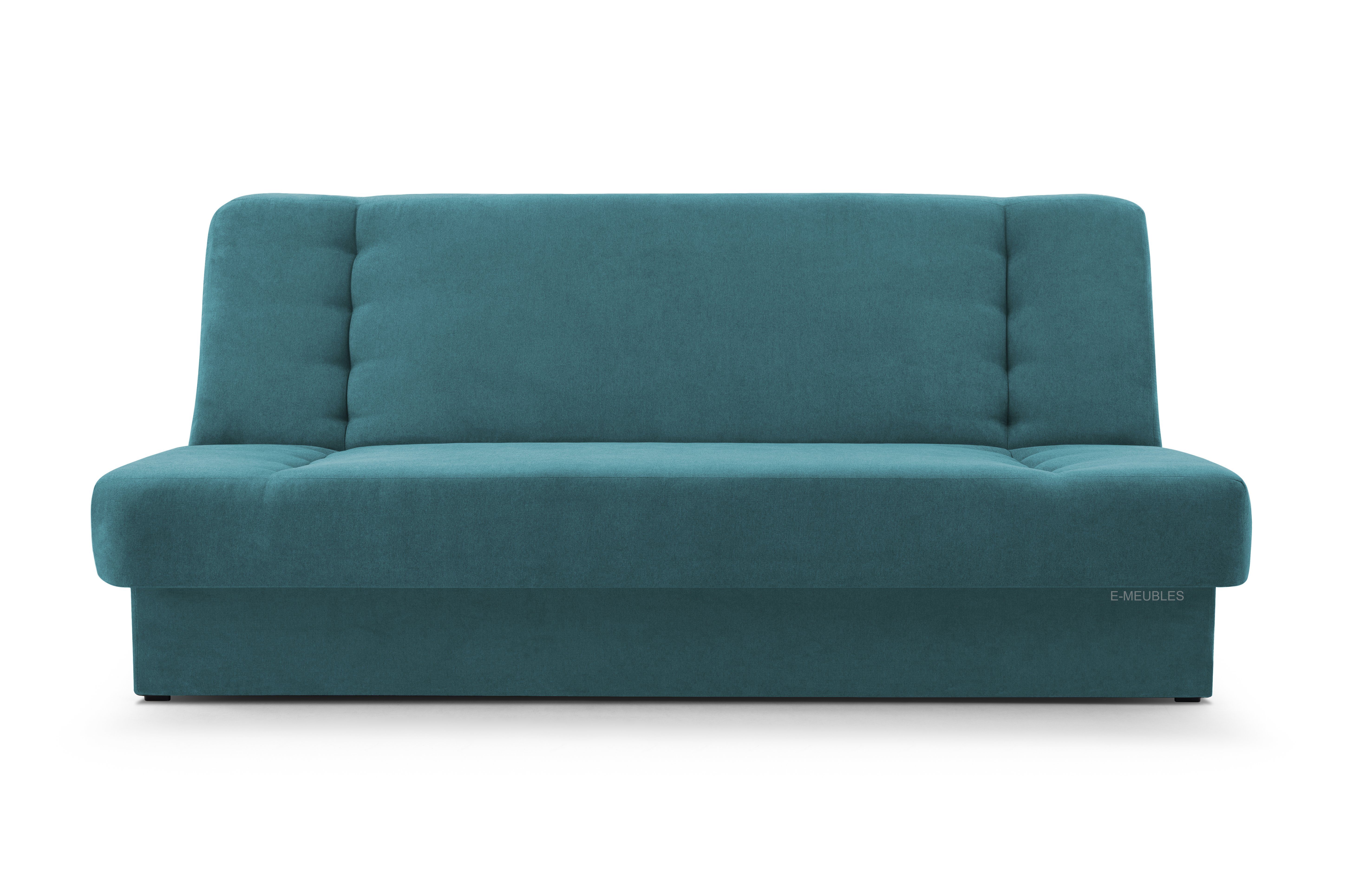 Schlafsofa 86 Sofagarnitur Clic-Clack Polstersofa 120x190x90cm Bettkasten Kippsofa Wohnzimmer Sofa MOEBLO - Klappsofa Schlaffunktion -, Türkis und für Couch SORO - Cyprus, Federkern mit