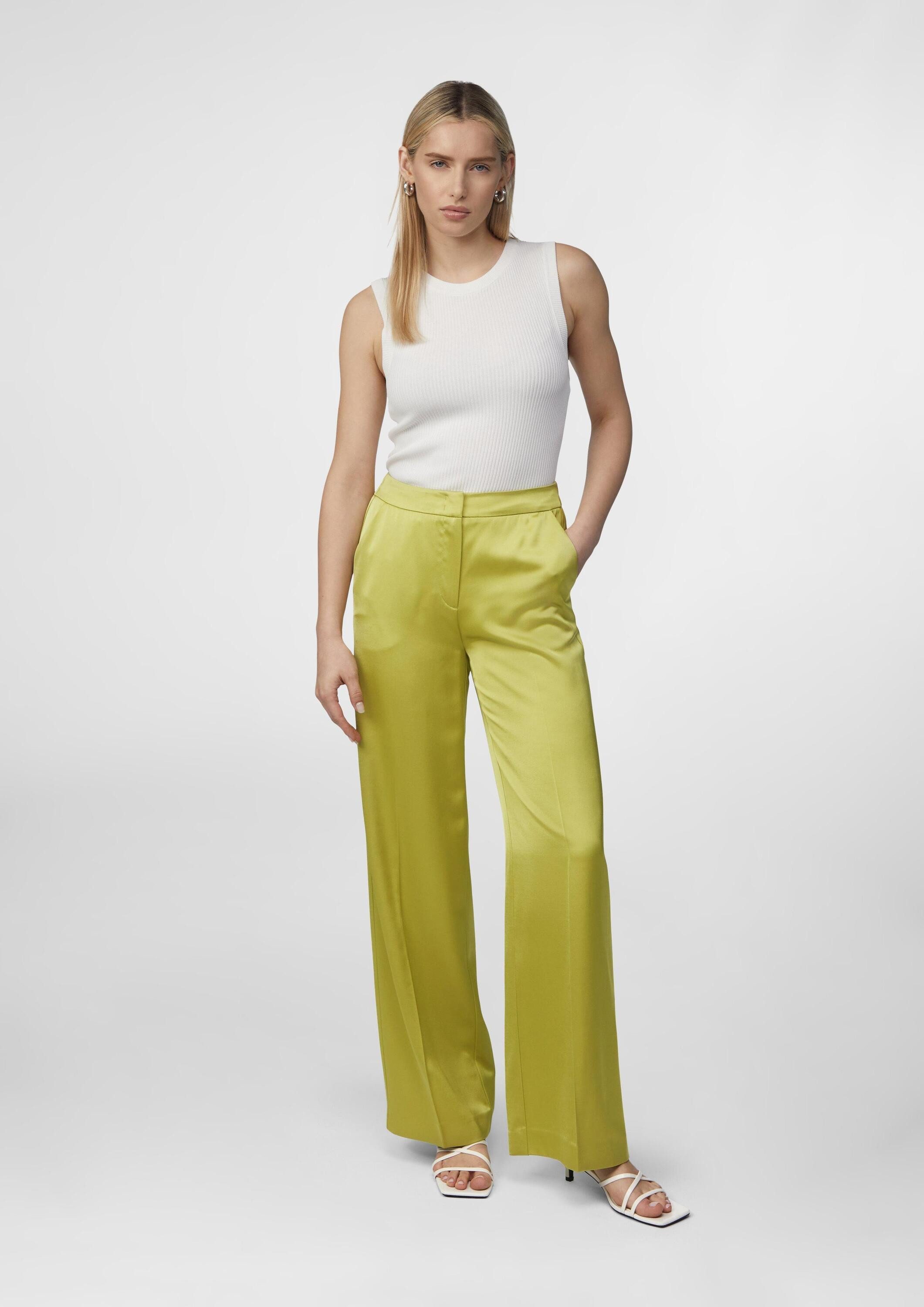 comma Chinos Hose Fließende Wide-Leg-Hose aus Satin