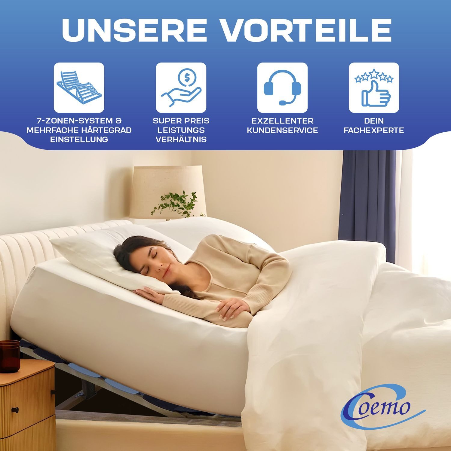 Lattenrost PREMIUM KF, Coemo, Kopfteil manuell verstellbar, Fußteil manuell günstig online kaufen