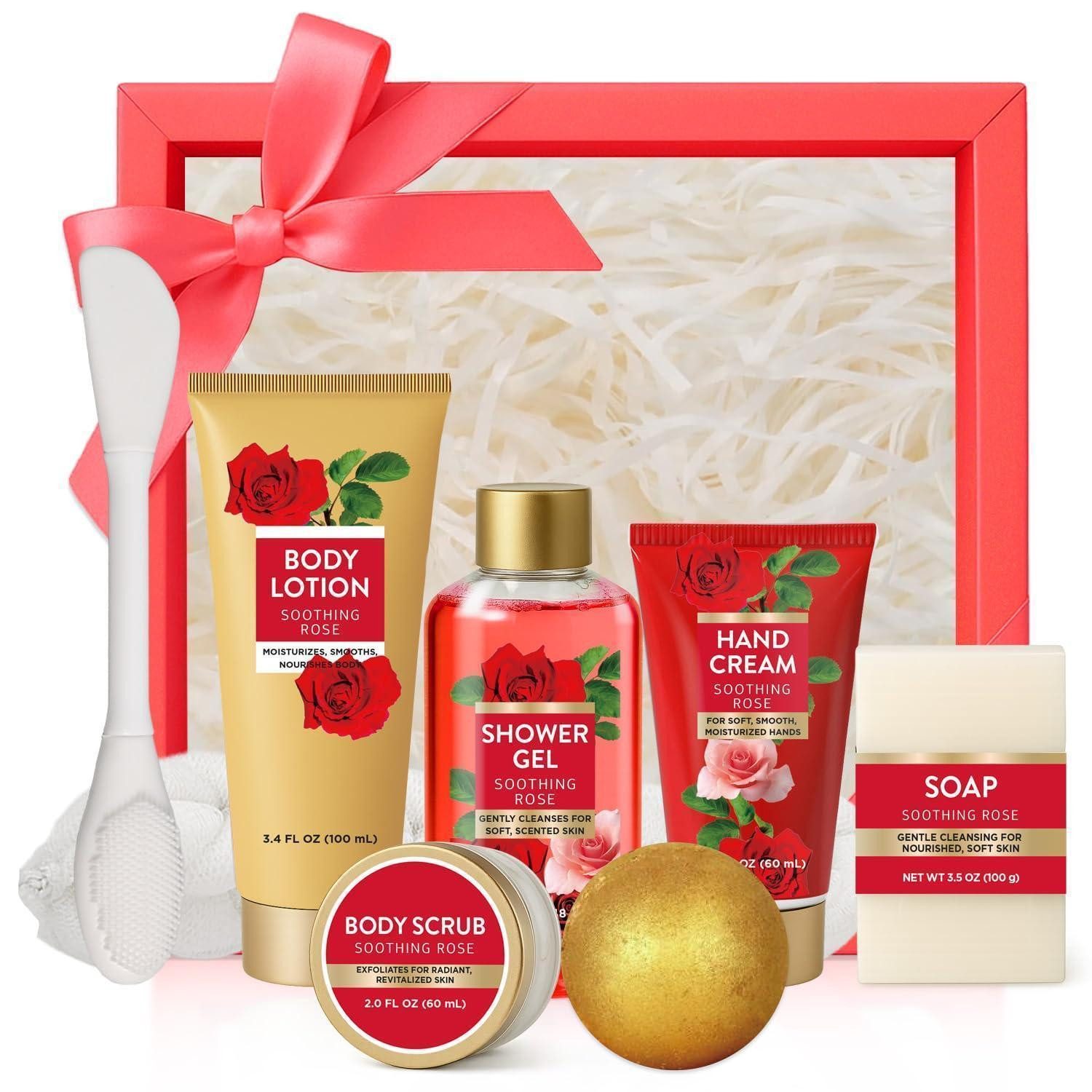 LuxusKollektion Pflege-Geschenkset Pflegeset Damen Rosen Duft 8tlg