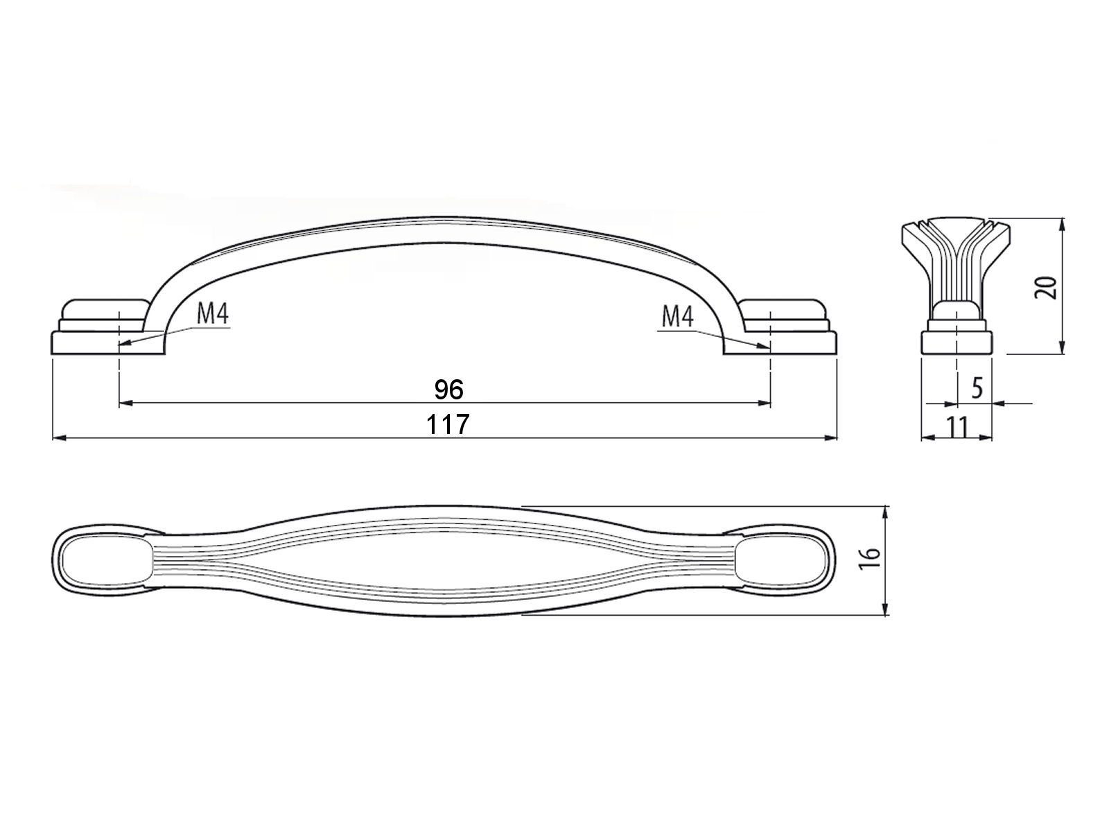 SO-TECH® Möbelgriff Landhaus AN03 BA 96 mm Altmessingoptik, vintage Landhaus - inkl. Schrauben