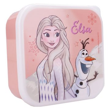 Disney Lunchbox Disney Die Eiskönigin Anna Elsa 5 tlg Kinder Set, Kunststoff, Snackboxen Brotdose Trinkflasche 370 ml