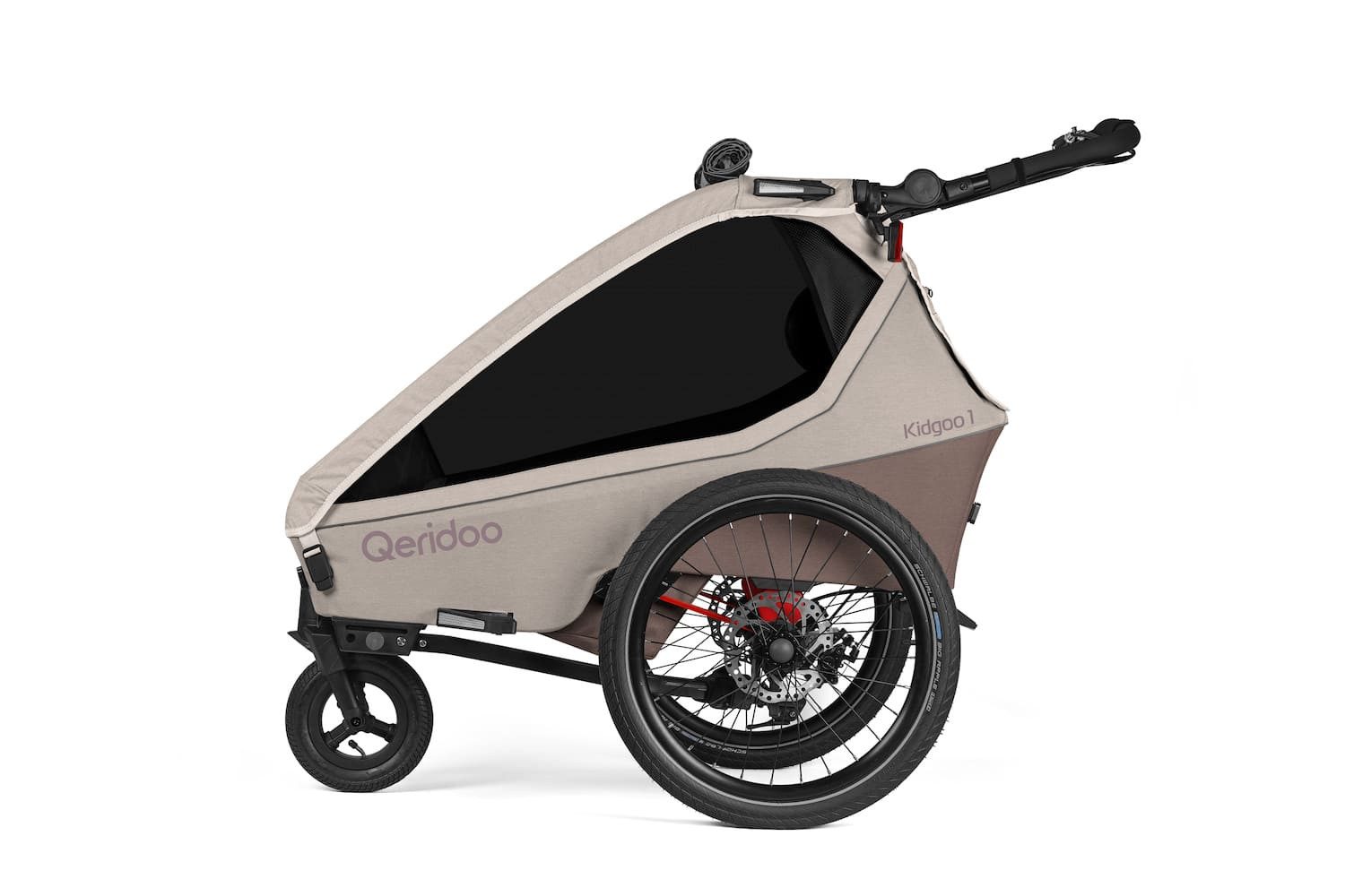 Qeridoo Fahrradkinderanhänger Kidgoo 1 Pro Gen 2 - Kinderfahrradanhänger für 1 Kind, Anhänger, Buggy und Jogger