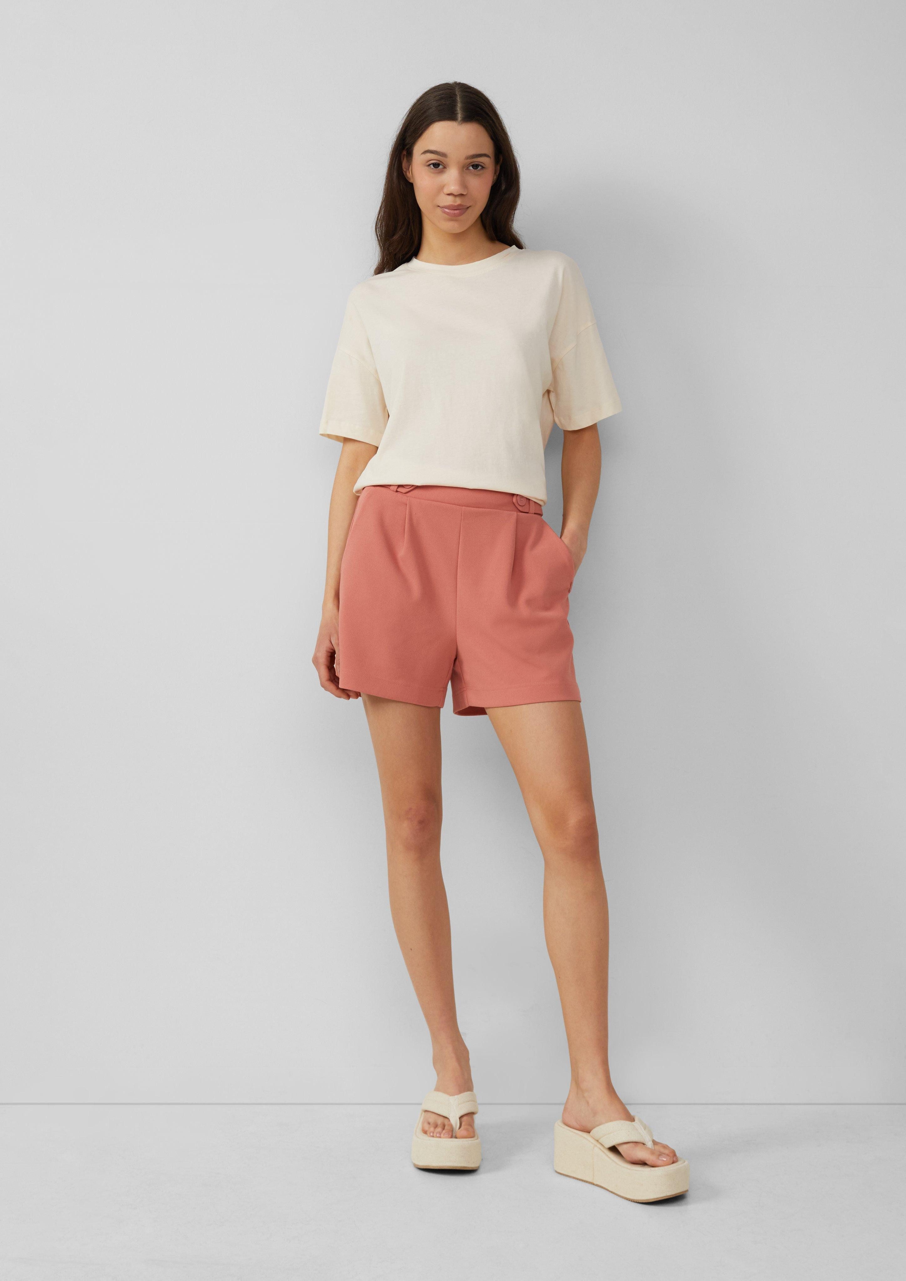 QS Shorts Shorts aus Interlockjersey Zierknopf günstig online kaufen