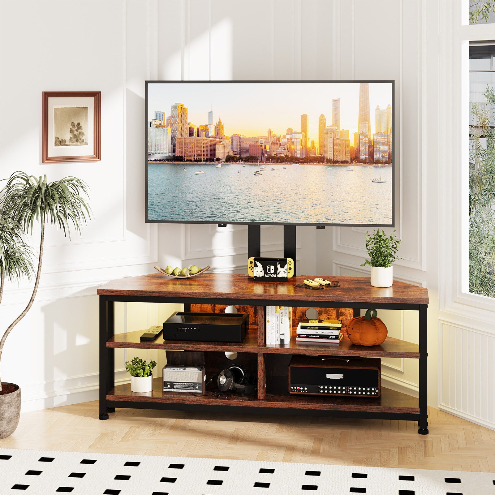 Dripex Lowboard TV Eckschrank Schrank Eckboard mit Halterung und LED günstig online kaufen