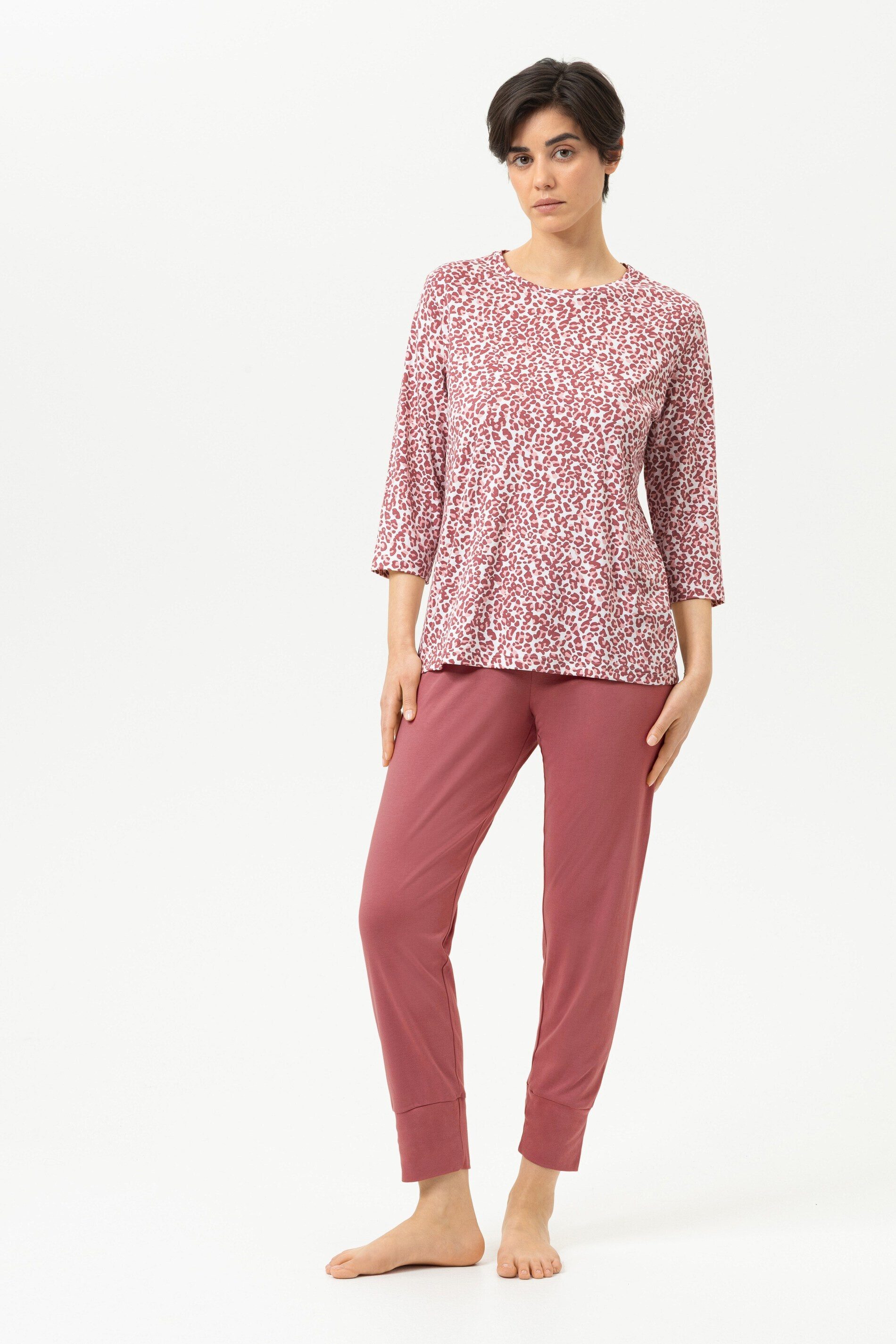 Mey Schlafanzug Mey Leo-Pyjama Serie Sleepy Leo mit Print Pyjama (2 tlg) Reine Baumwolle, Jersey Qualität, purer Komfort