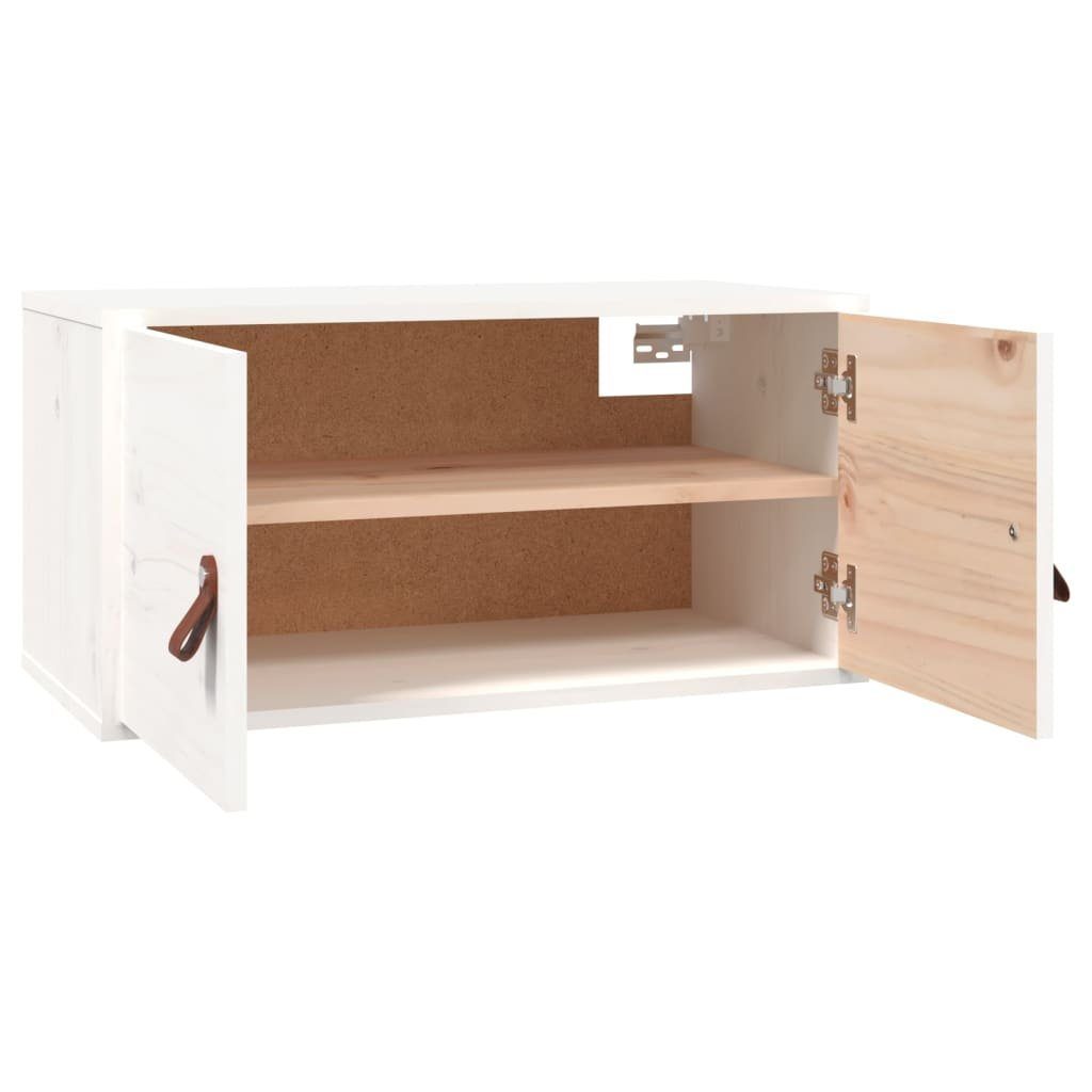 vidaXL Regal Wandschrank Weiß 60x30x30 Kiefer, Massivholz cm 1-tlg