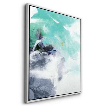 DOTCOMCANVAS® Leinwandbild Aoyama, Leinwandbild Aoyama weiß blau moderne abstrakte Kunst Druck Wandbild