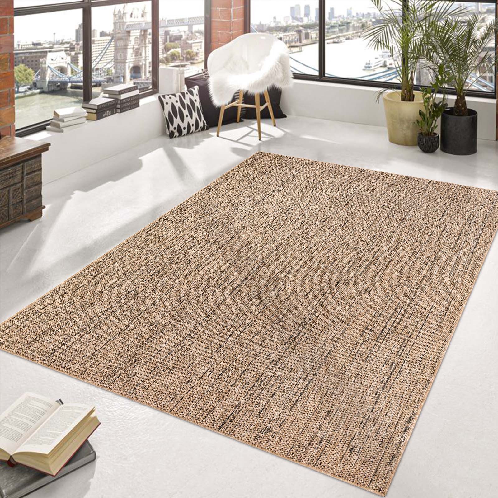 TaraCarpet Teppich Outdoor & Indoor Teppich wetterfest Borneo Sisal-Jute-Op günstig online kaufen