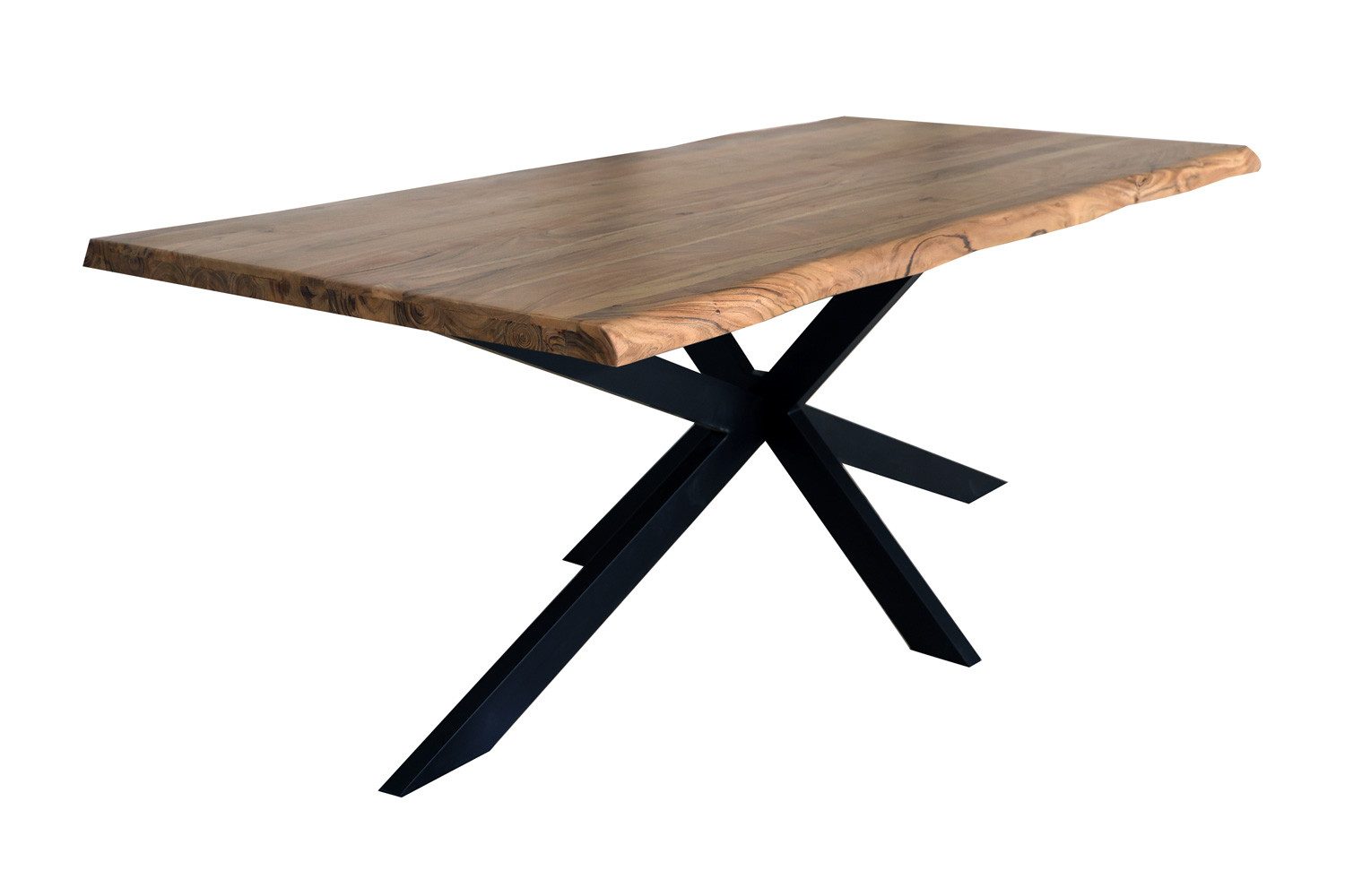 dasmöbelwerk Esstisch Esstisch Florenz 180x90 cm Massivholz Baumkante Holztisch Akazienholz