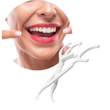 Montegoni Zahnseide Zahnseide-Sticks, (75er Packung Mundpflege gegen Zahnbelag Karie, 75-St), Zahnpflege Zahnstocher,Zahnreinigung von Plaque und Speiseresten