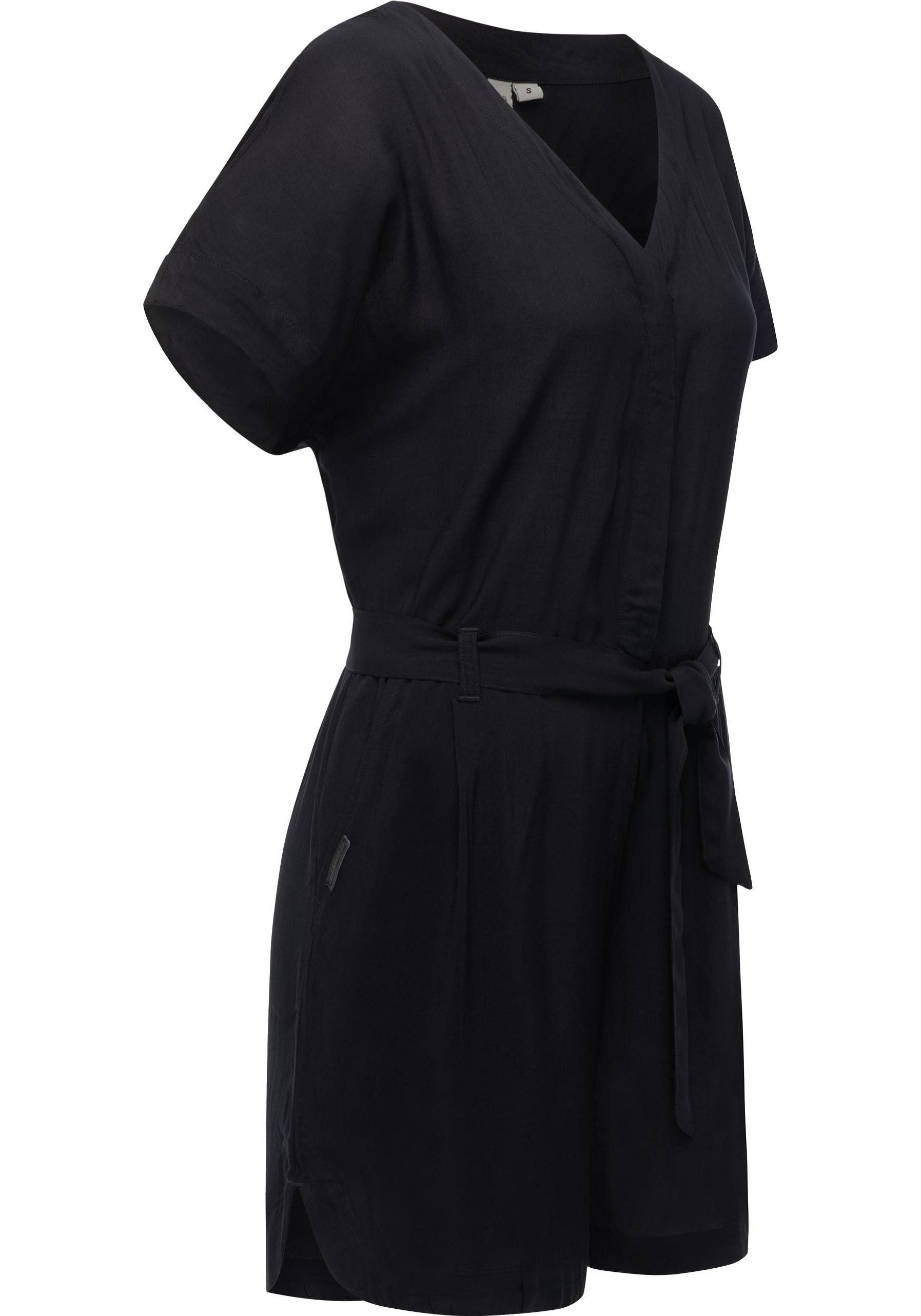 Ragwear Jumpsuit "Salwin Solid", Kurzer Overall mit Taillen-Bindeband günstig online kaufen