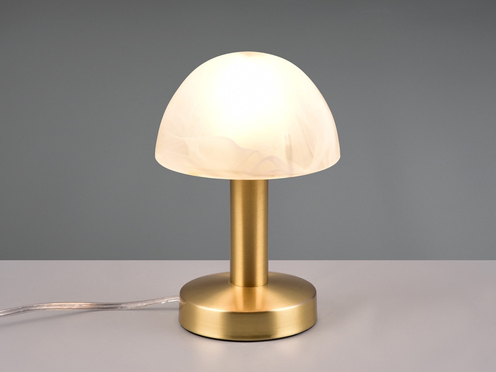 TRIO Leuchten LED Nachttischlampe Touch Tischlampe mit E14 LED, Höhe 21cm, dimmbar, LED wechselbar, Warmweiß, kleine Pilz-Lampe, Designklassiker Tischleuchte inkl. E14 LED