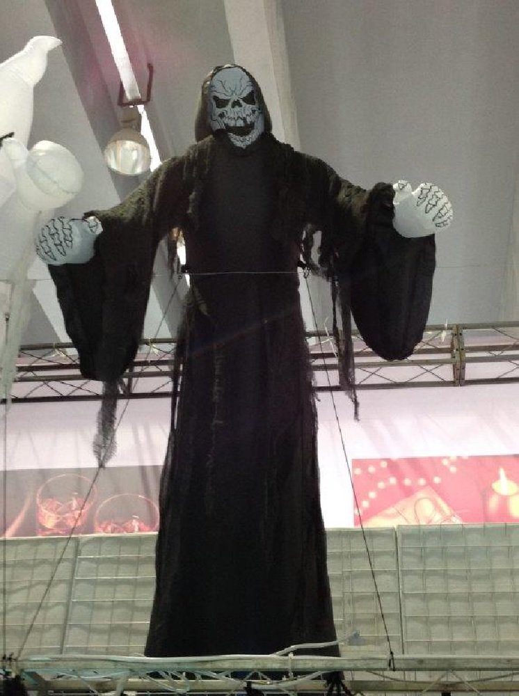 Halloween Dekoration 2 Dekofigur - Kutte Skelett in JOKA - Selbstaufblasendes Mtr. international