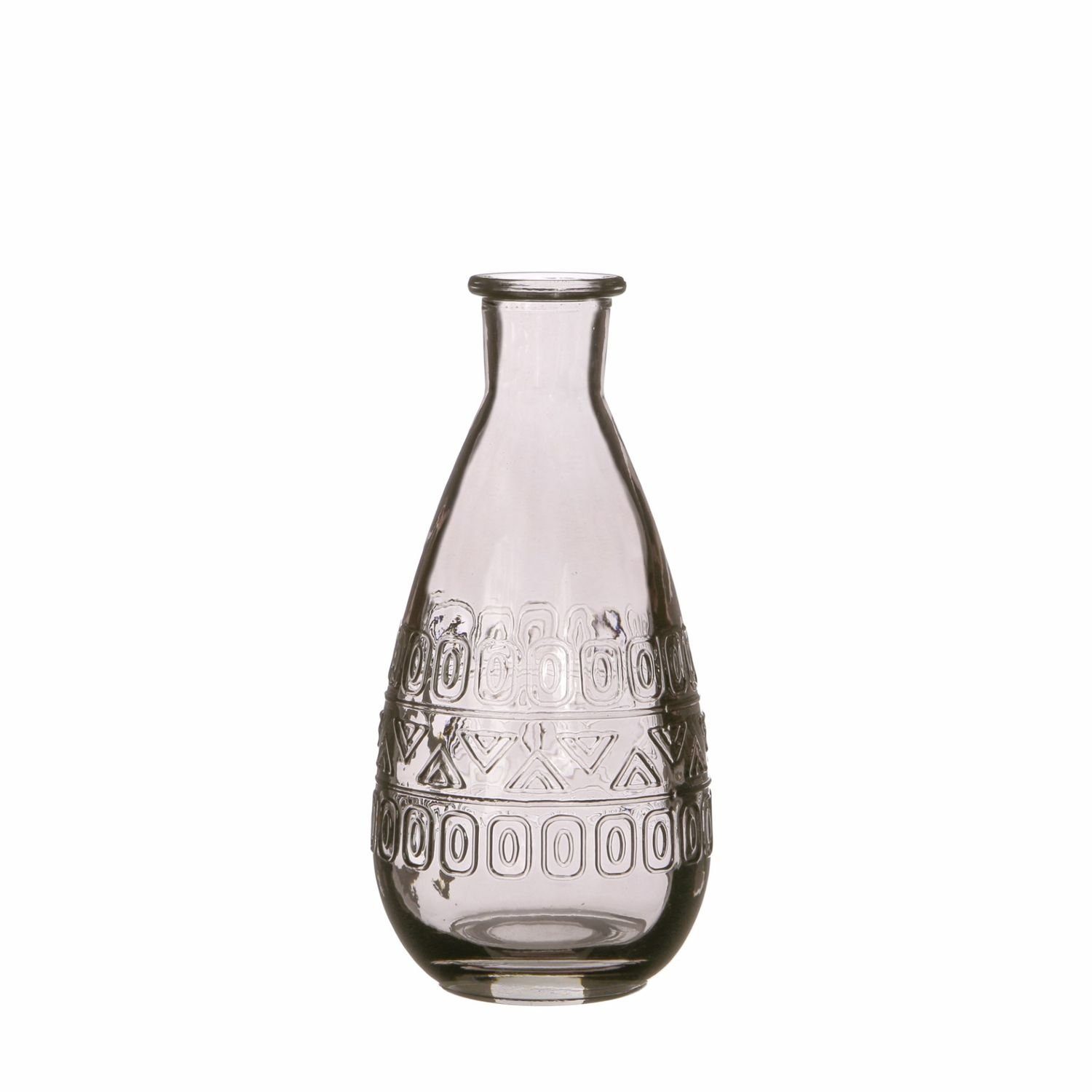 NaDeco Dekovase Glas Flasche cm Rome cm in Grau h. 15,8 Ø 7,5