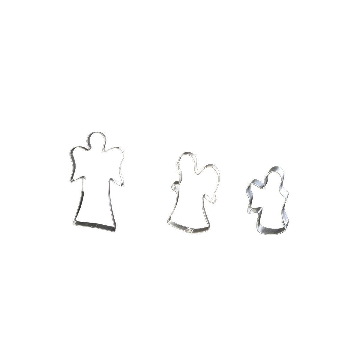 LARES Ausstechform 3er Set Engel, Weißblech, für Weihnachten, Größen 6-19cm - Made in Germany
