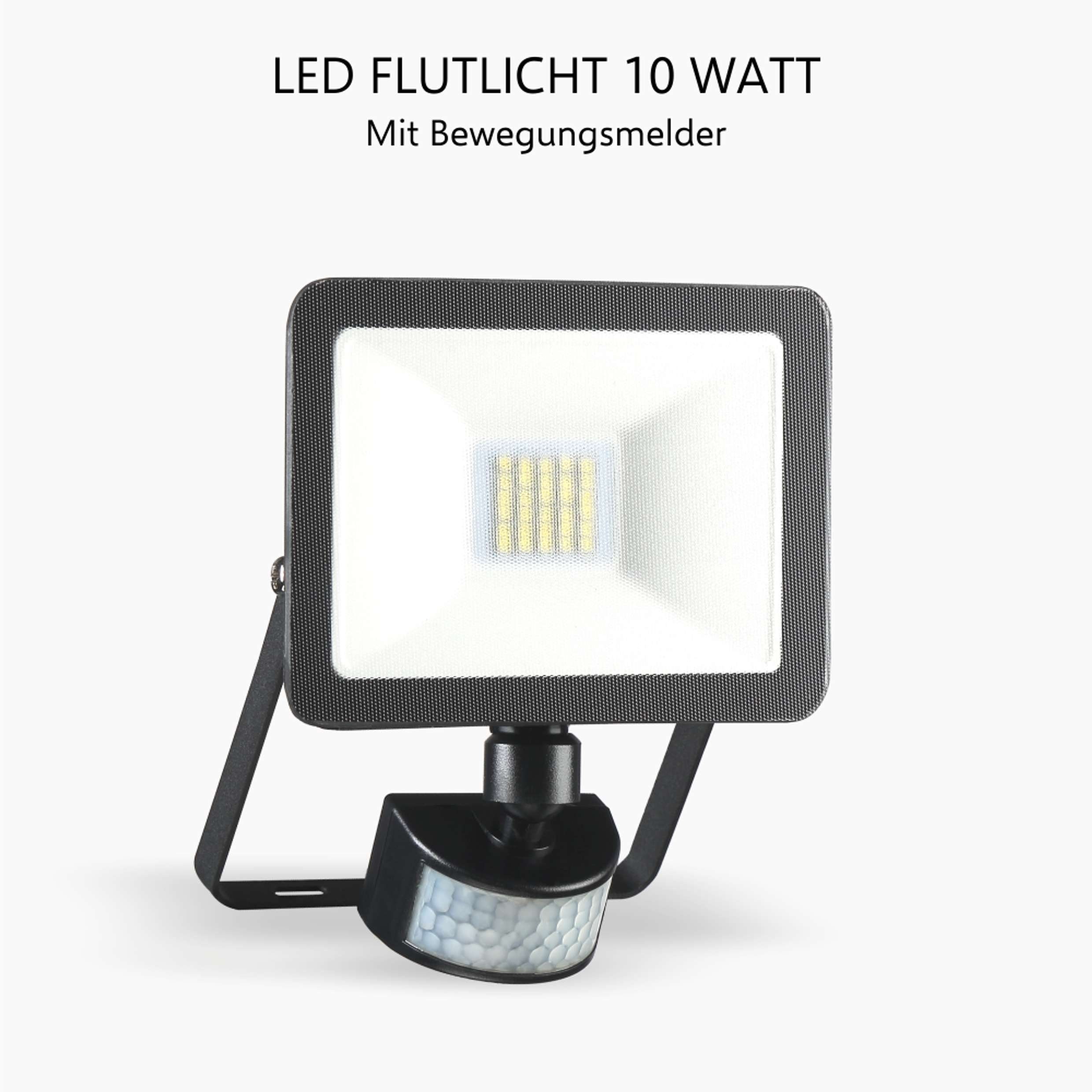 Elro LED-Strahler, Tageslichtweiß, Wandstrahler Wasserdicht, schwarz Frostbeständig Bewegungsmelder, LF60, SMD-LED-Chip, LED