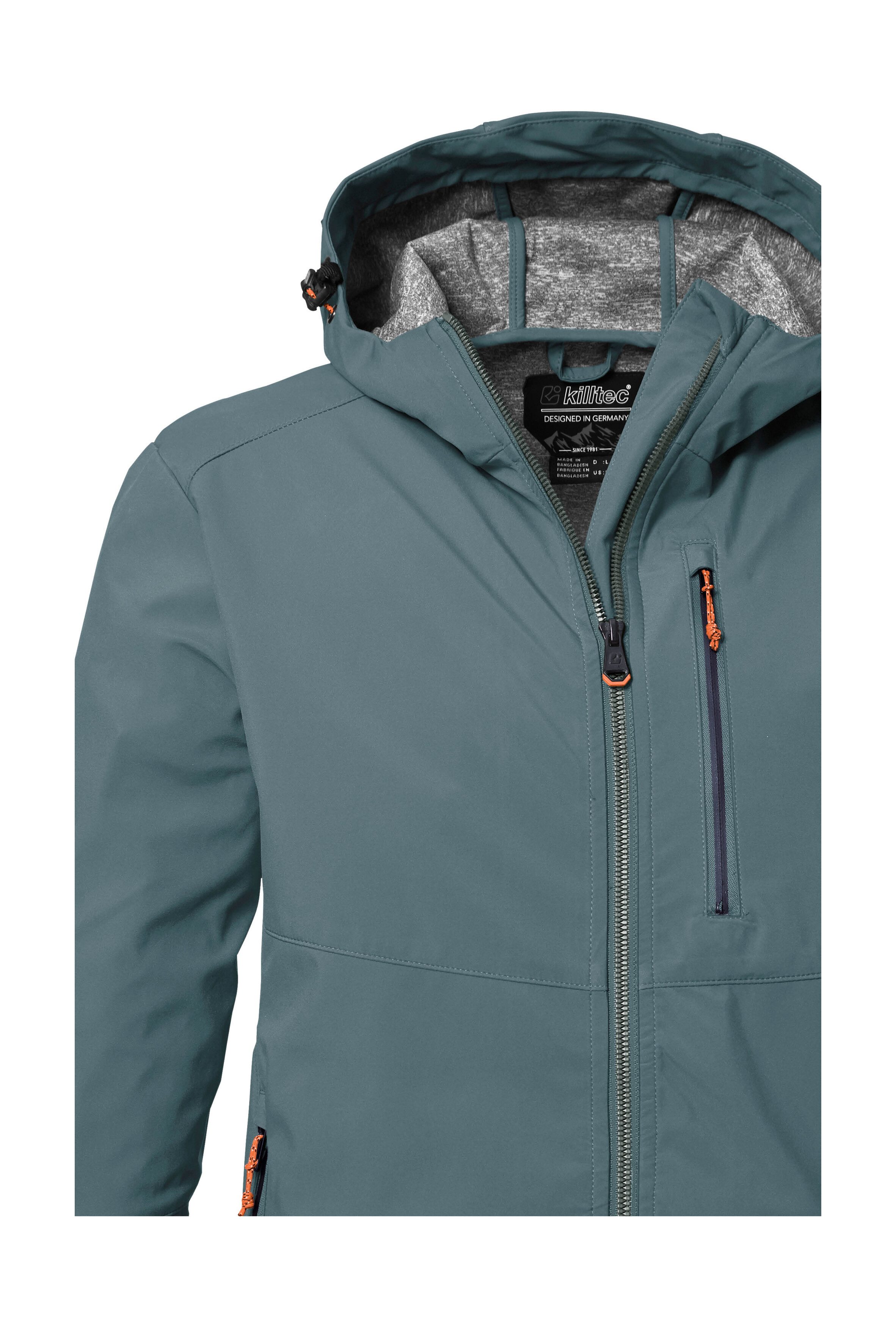 Killtec Softshelljacke KOS 259 MN SFTSHLL JCKT Wasserabweisende Softshelljacke mit verstellbarer Kapuze